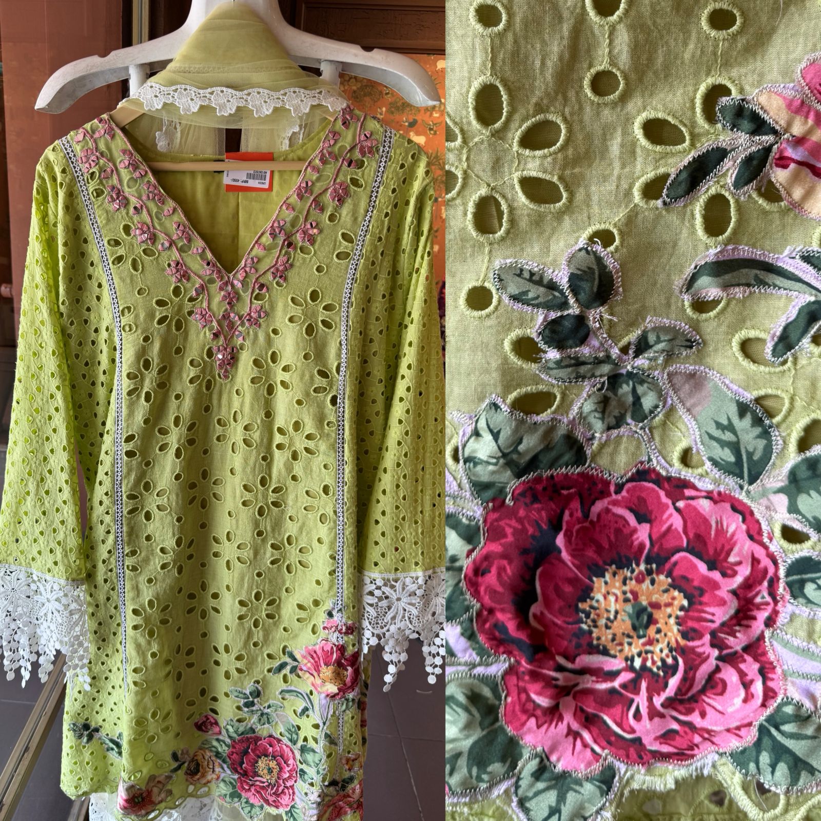 Hakuba cotton Schiffli Embroidered 3 Piece sets