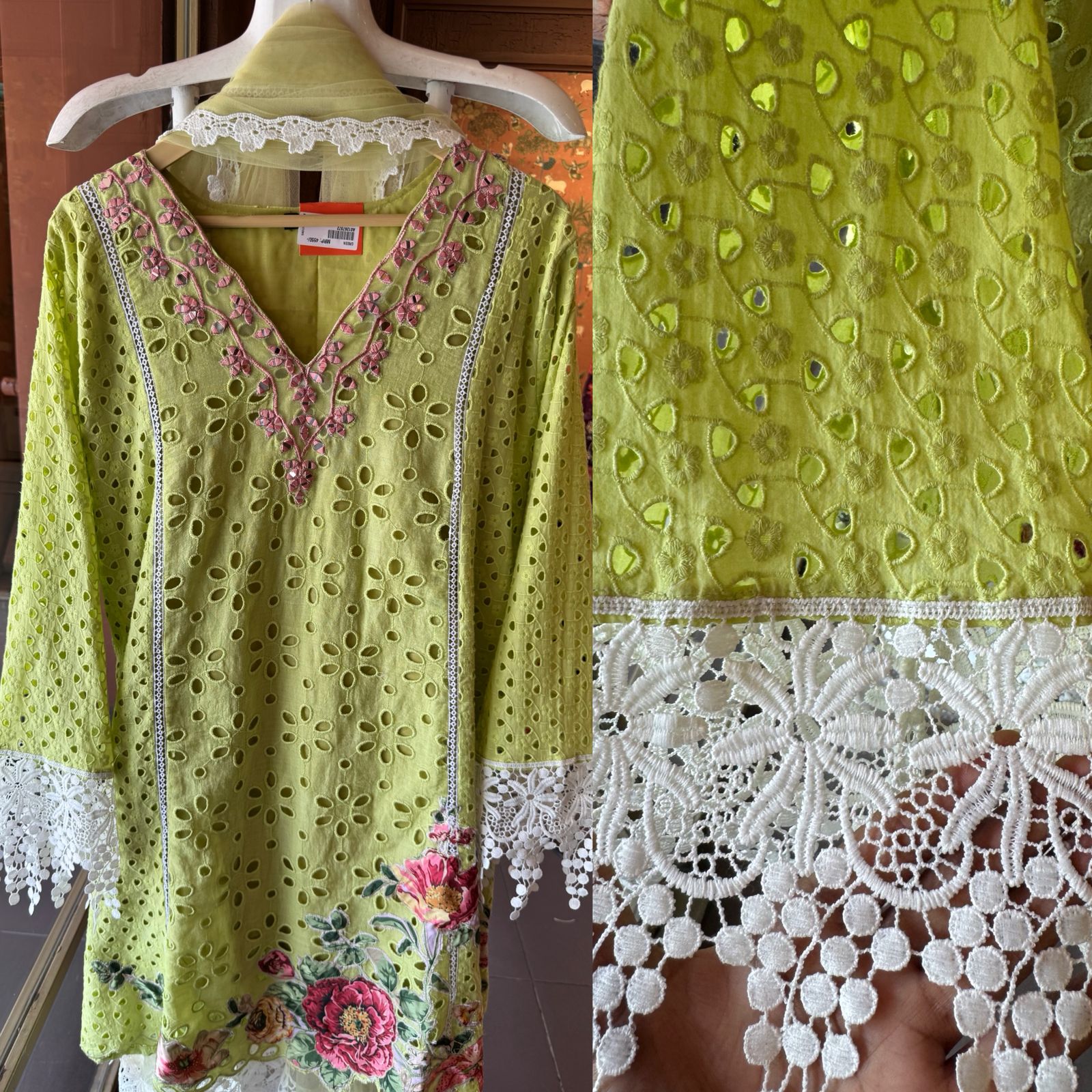 Hakuba cotton Schiffli Embroidered 3 Piece sets