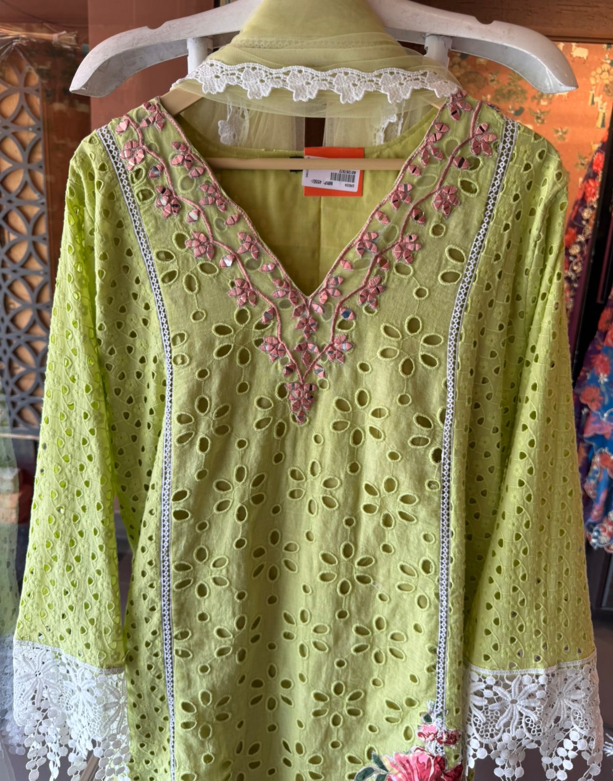 Hakuba cotton Schiffli Embroidered 3 Piece sets