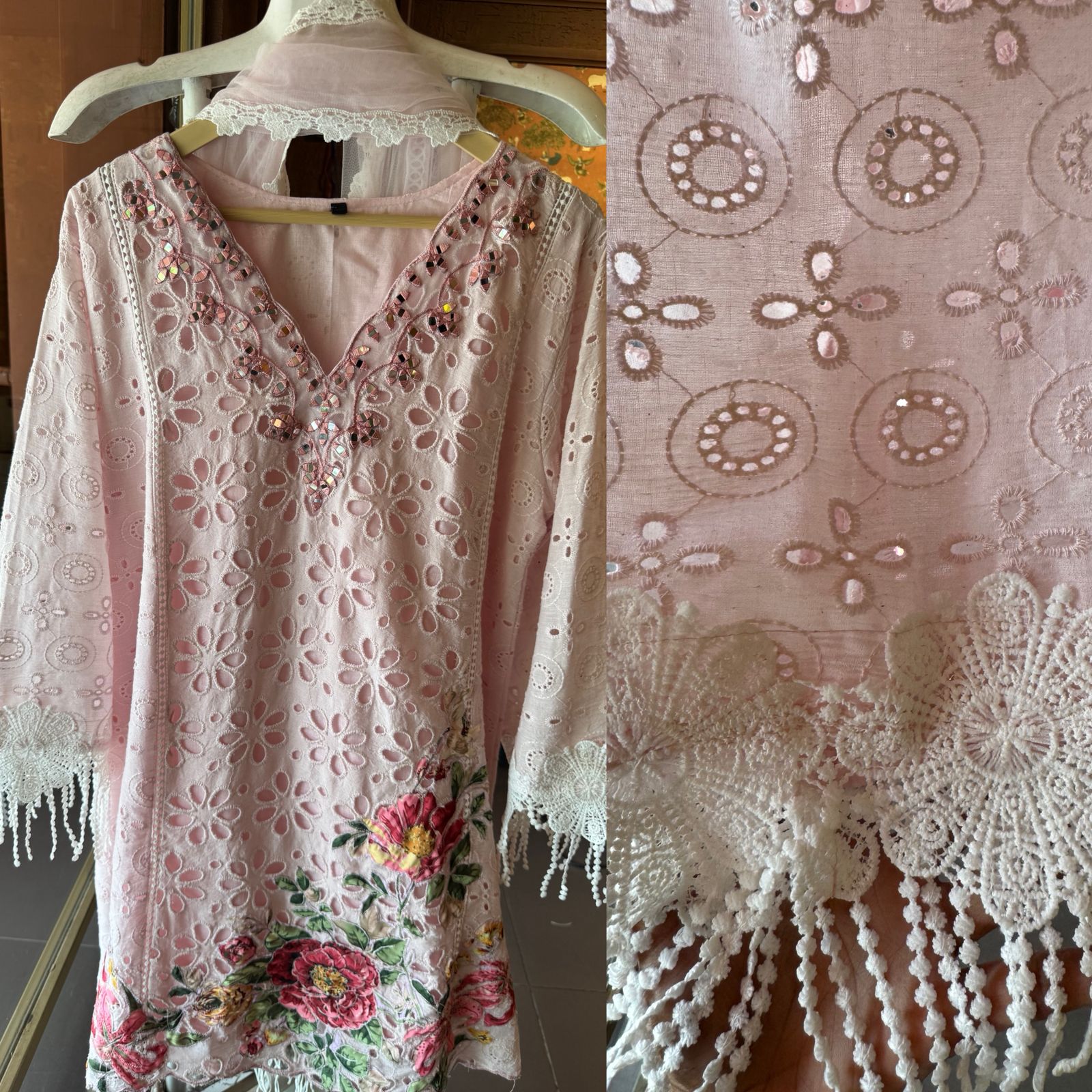 Hakuba cotton Schiffli Embroidered 3 Piece sets