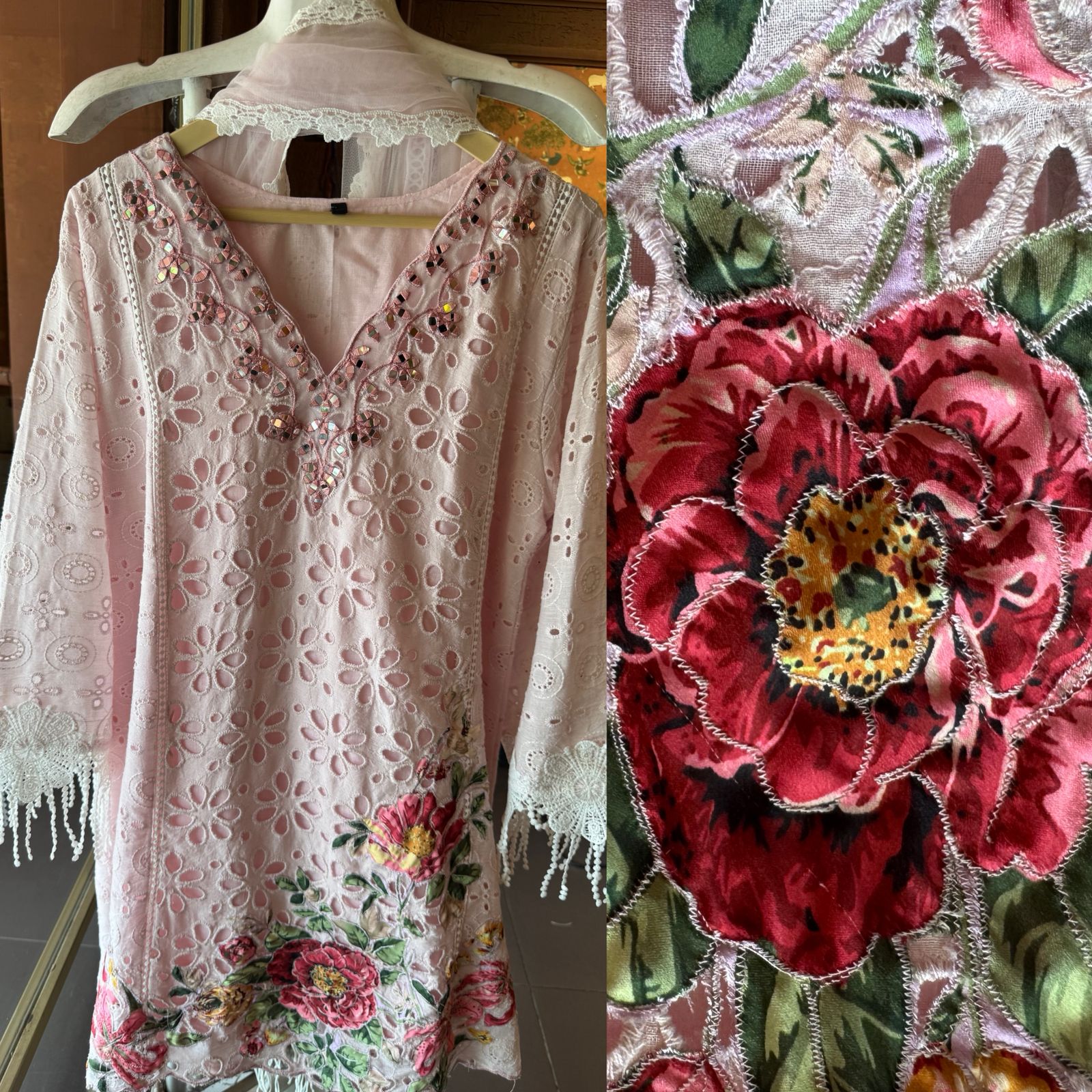 Hakuba cotton Schiffli Embroidered 3 Piece sets