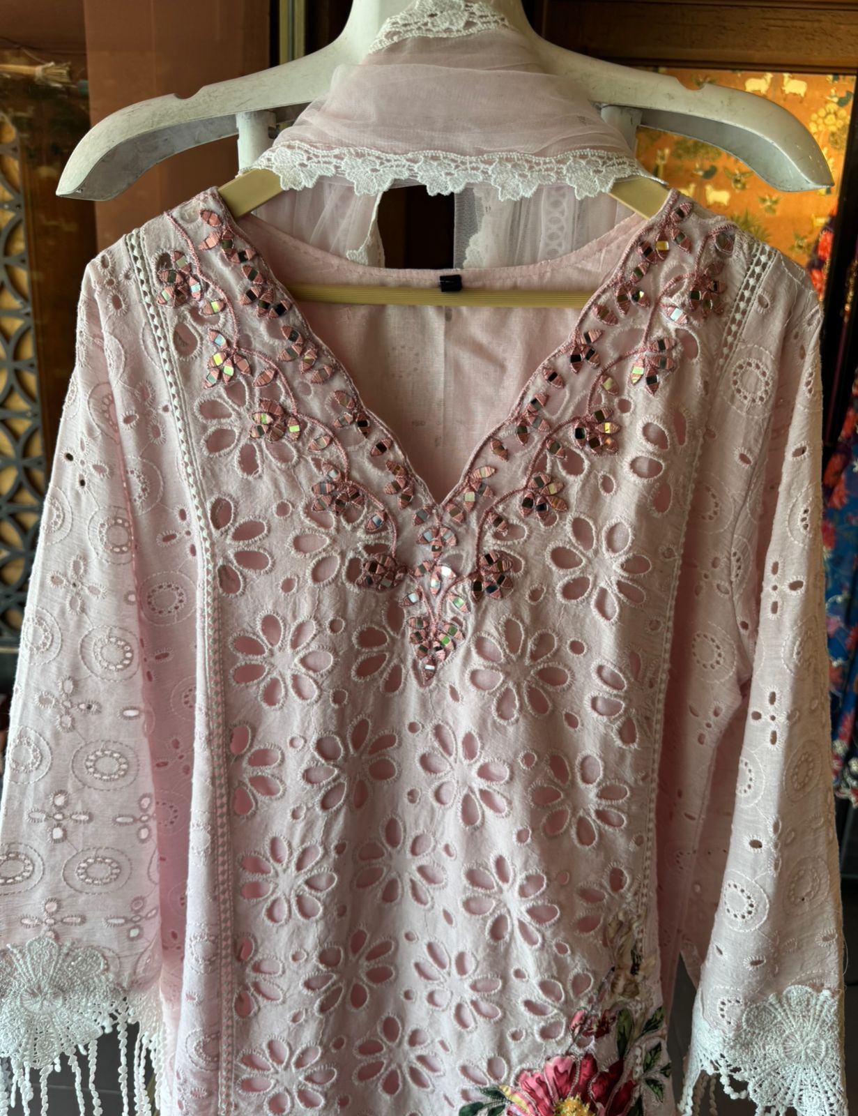 Hakuba cotton Schiffli Embroidered 3 Piece sets