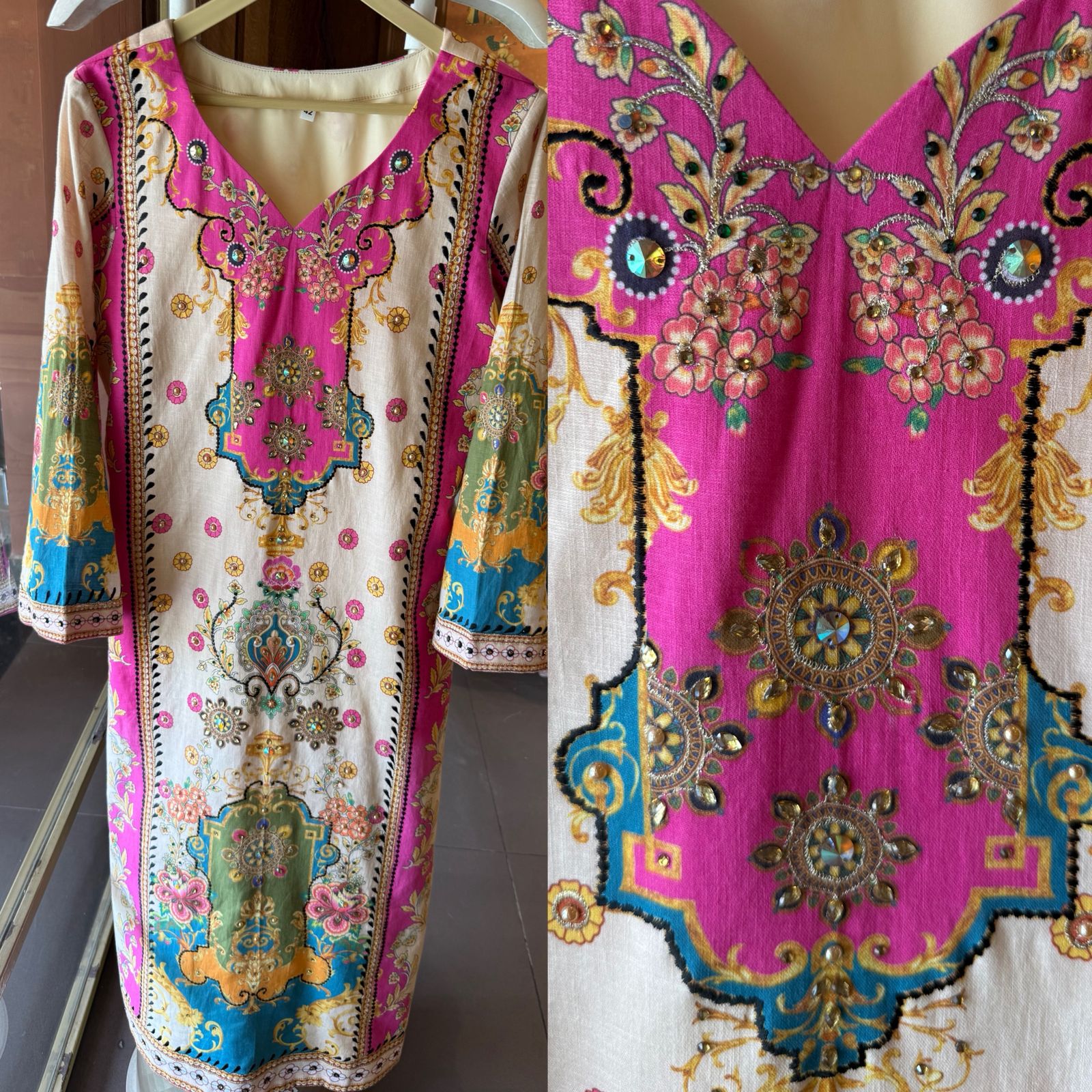 Fuchsia Royale Printed Kurta