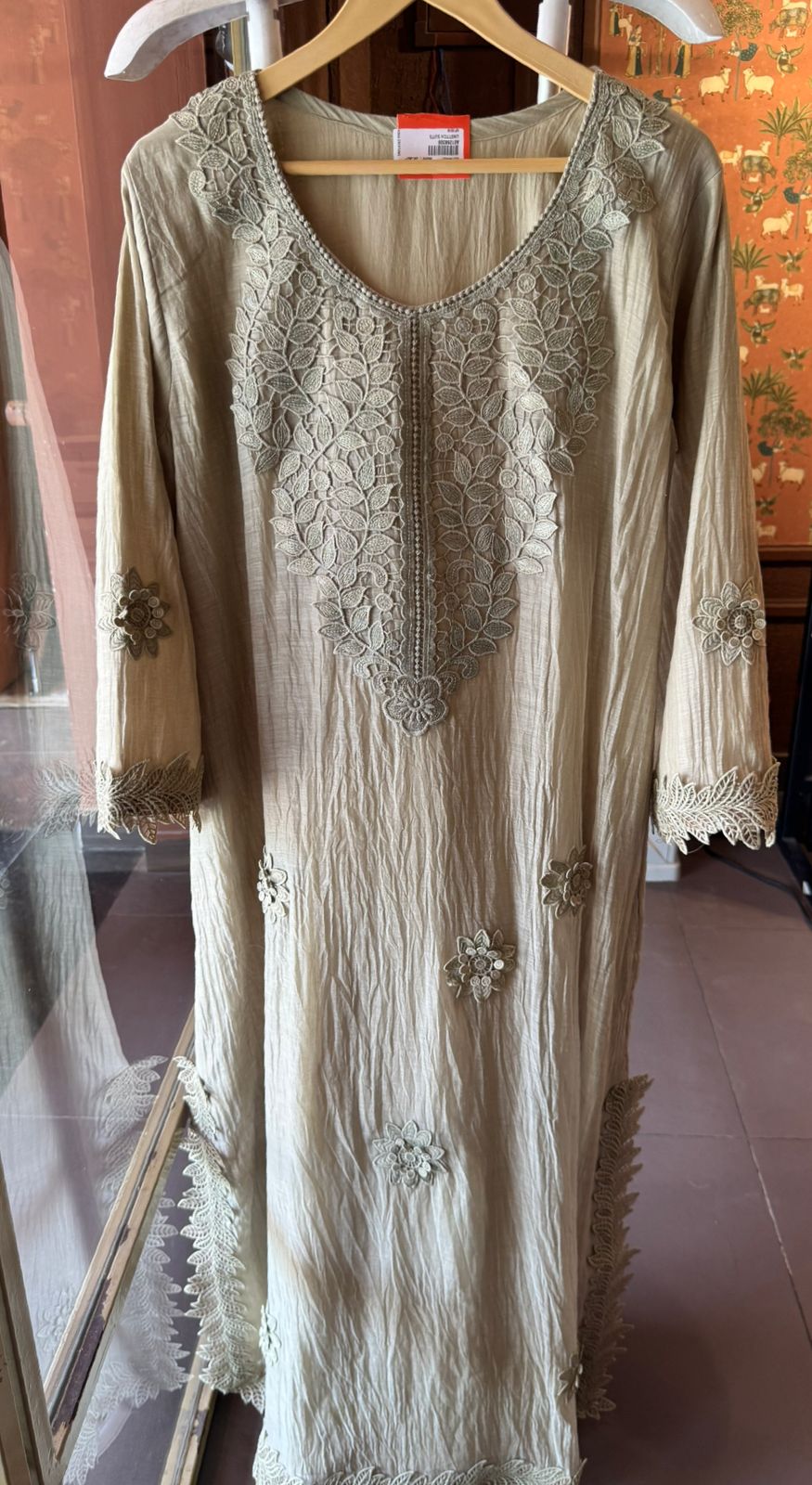 Floral Schiffli work Kurta set