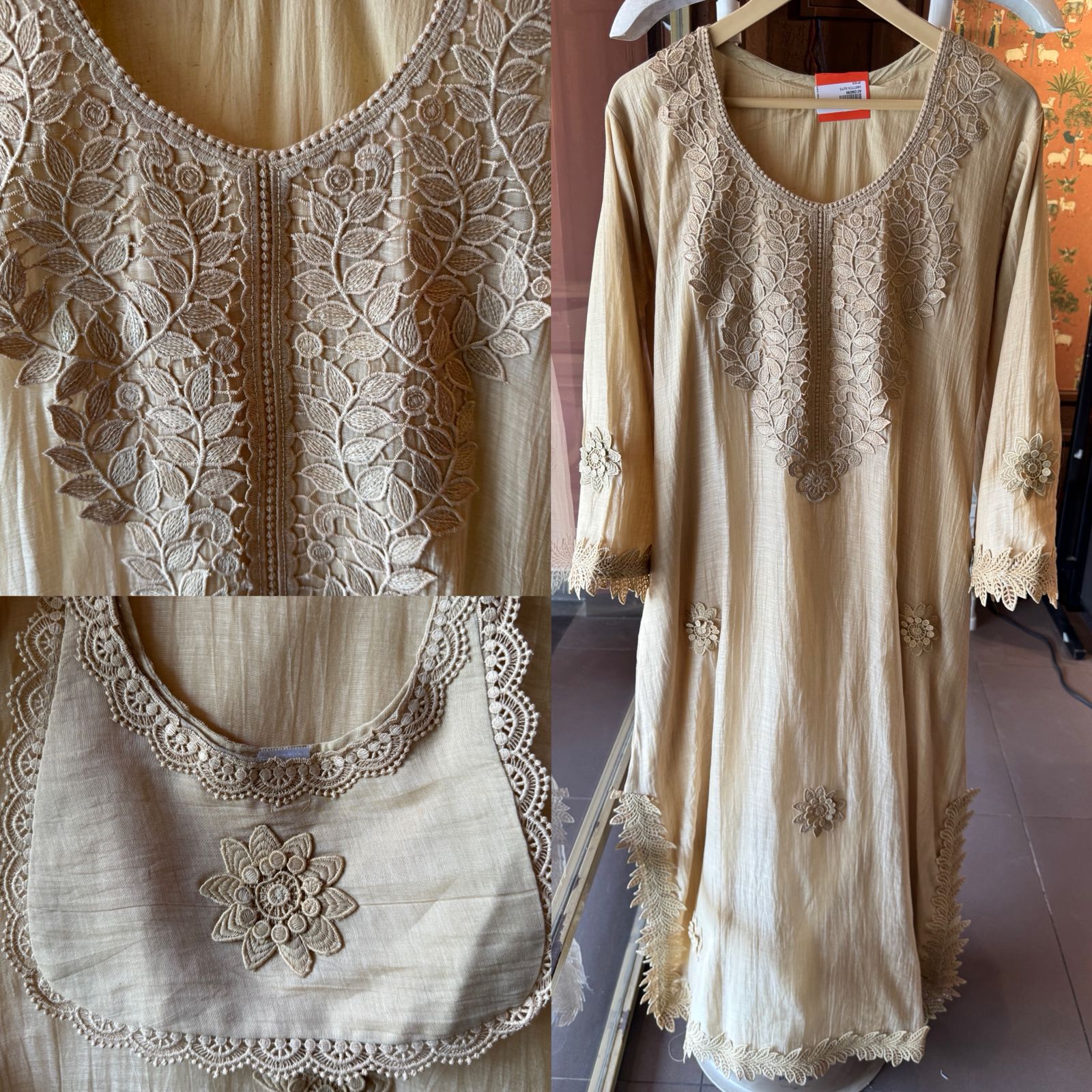 Floral Schiffli work Kurta set