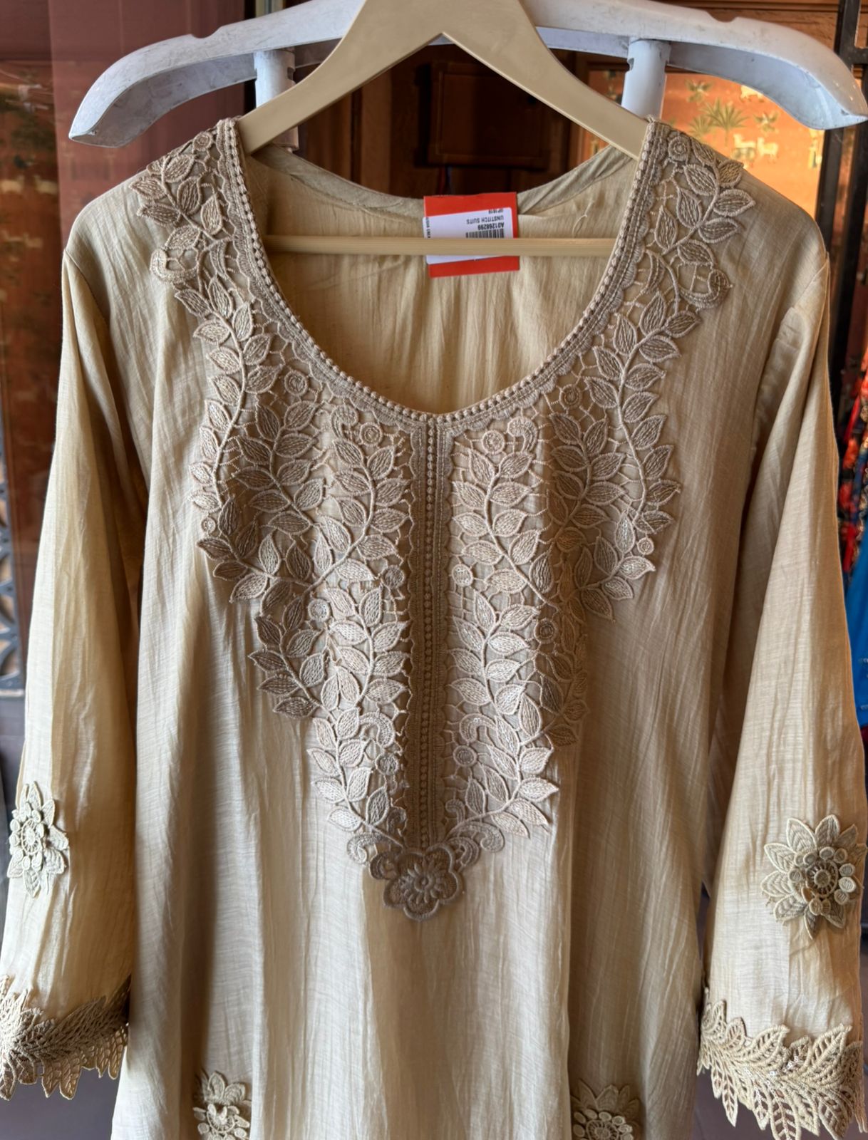 Floral Schiffli work Kurta set