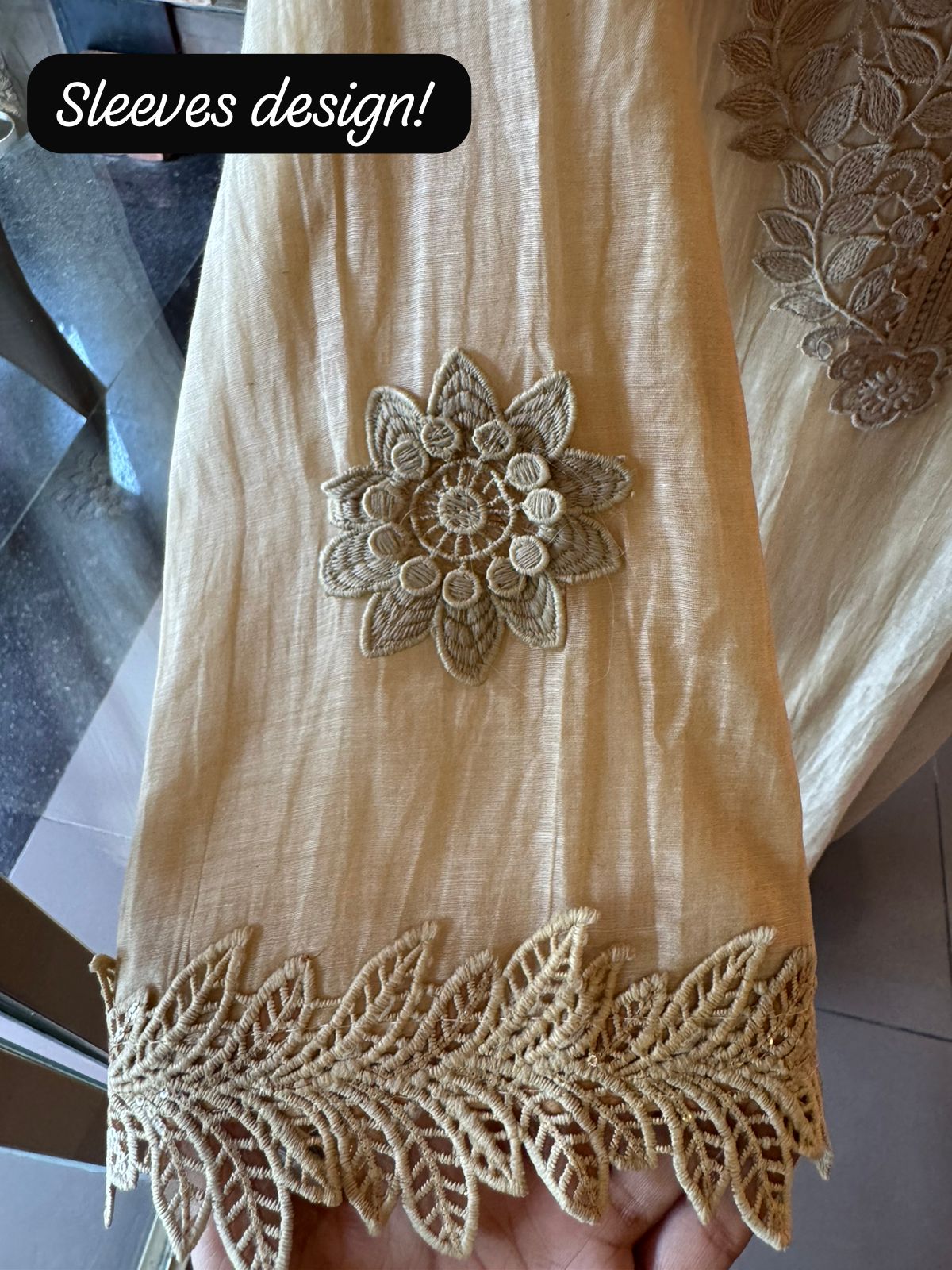 Floral Schiffli work Kurta set