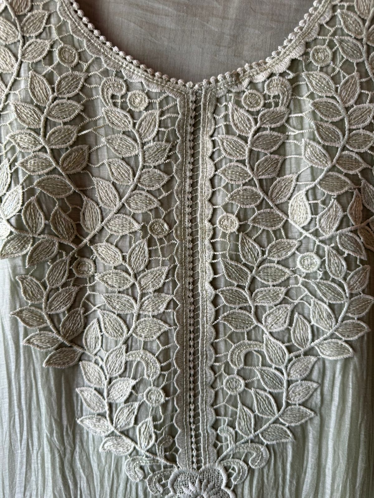 Floral Schiffli work Kurta set