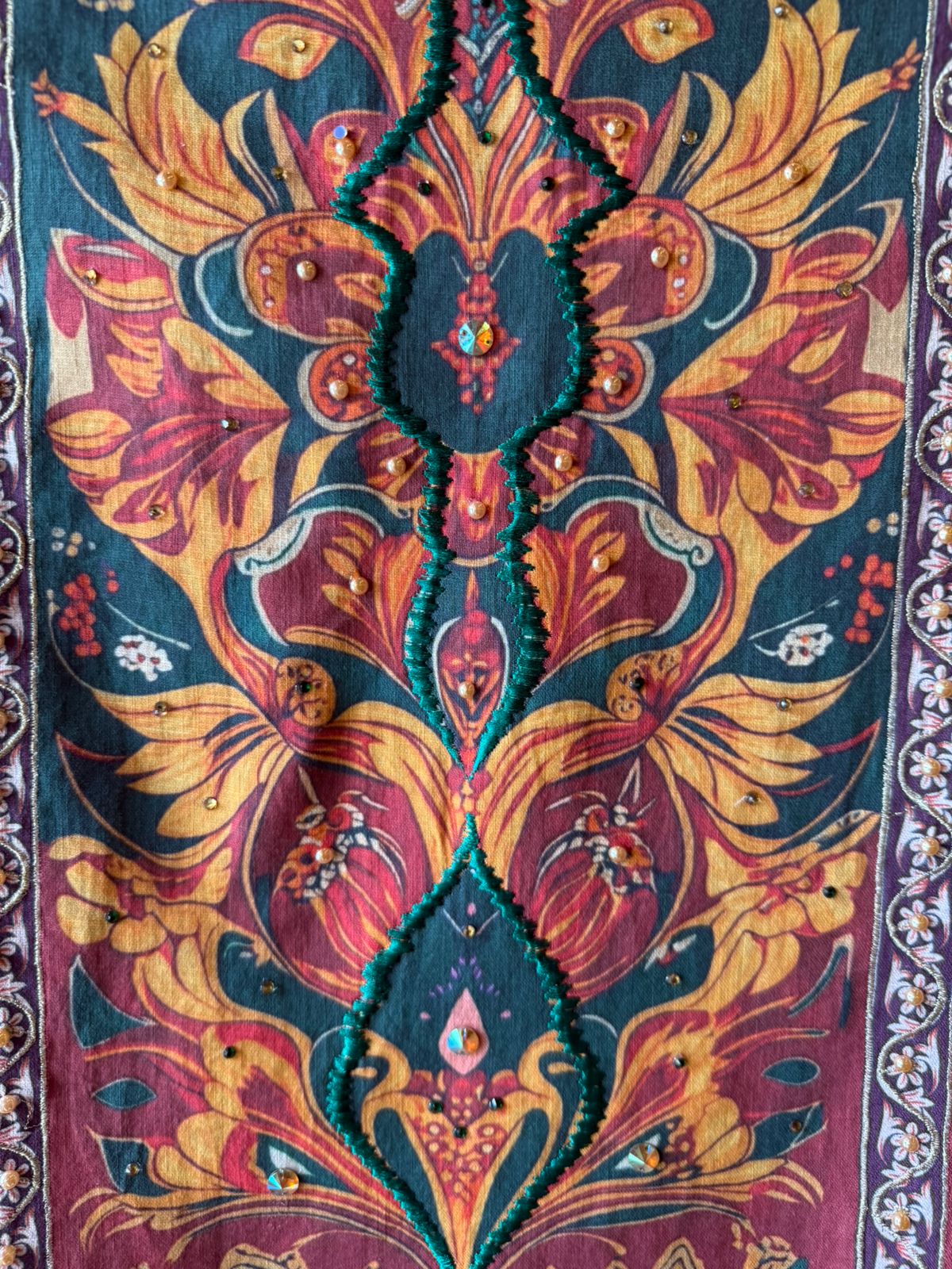 Burgundy Heritage Paisley Printed Kurta