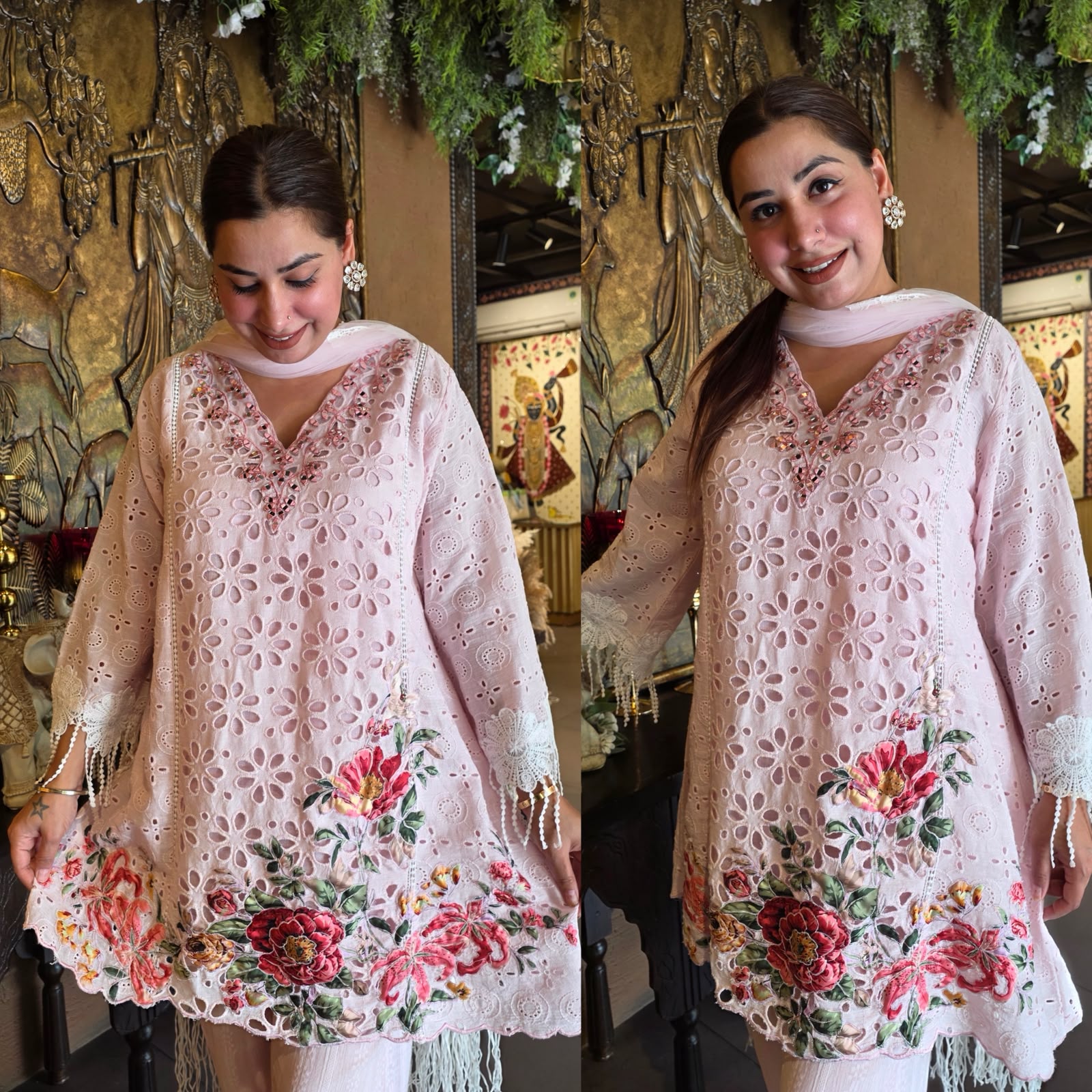 Hakuba cotton Schiffli Embroidered 3 Piece sets