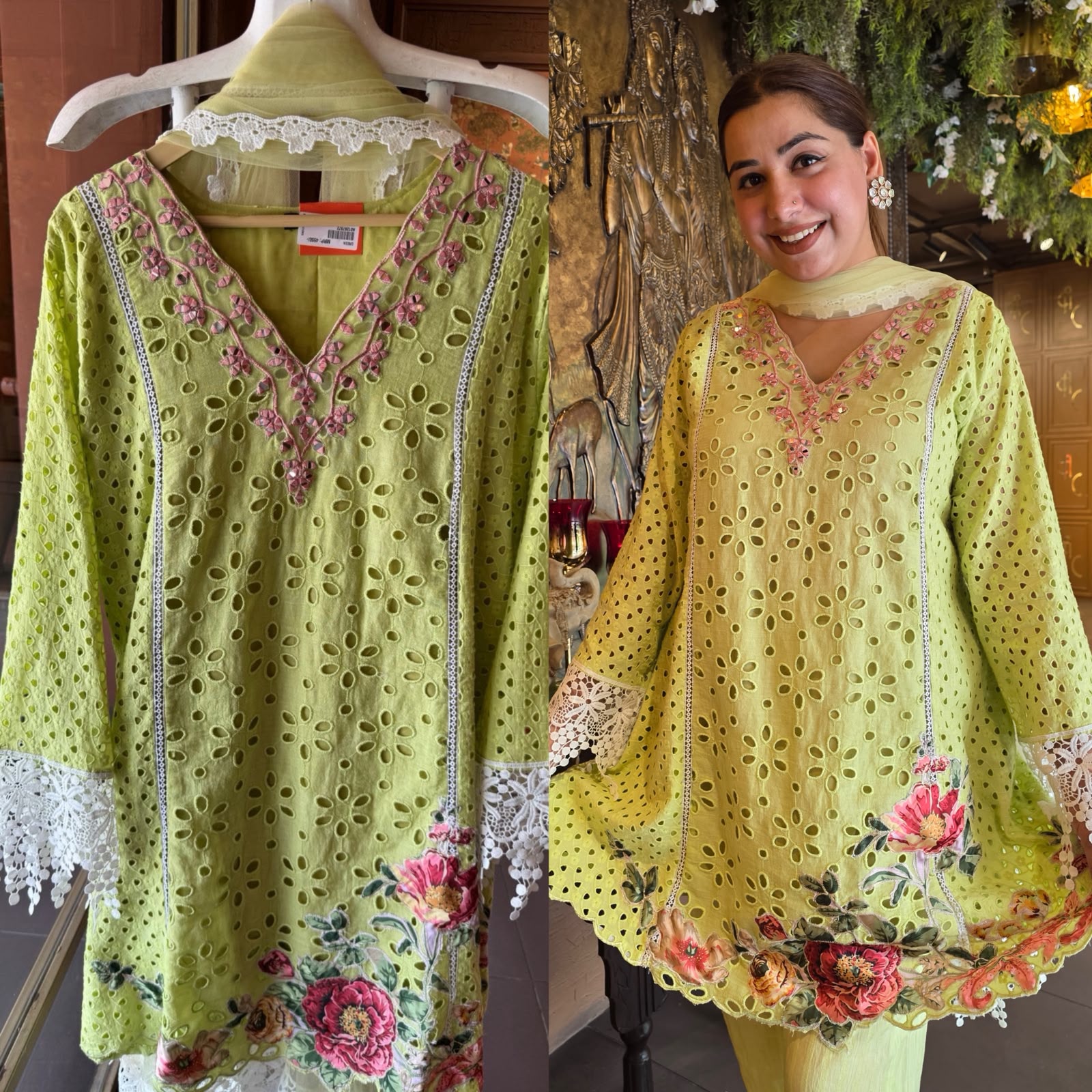 Hakuba cotton Schiffli Embroidered 3 Piece sets