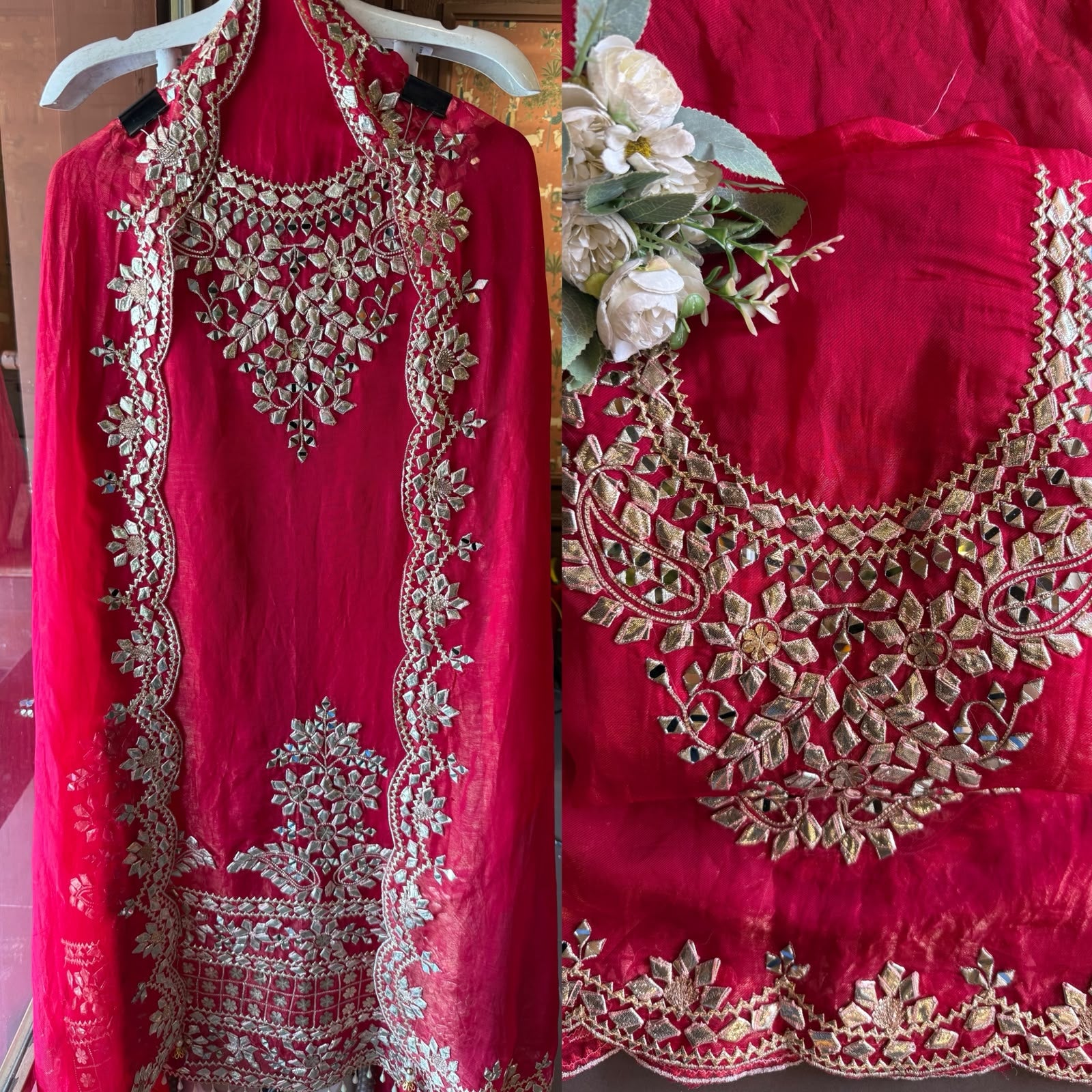 Ruby Red Mirror gotta Work Suit Set