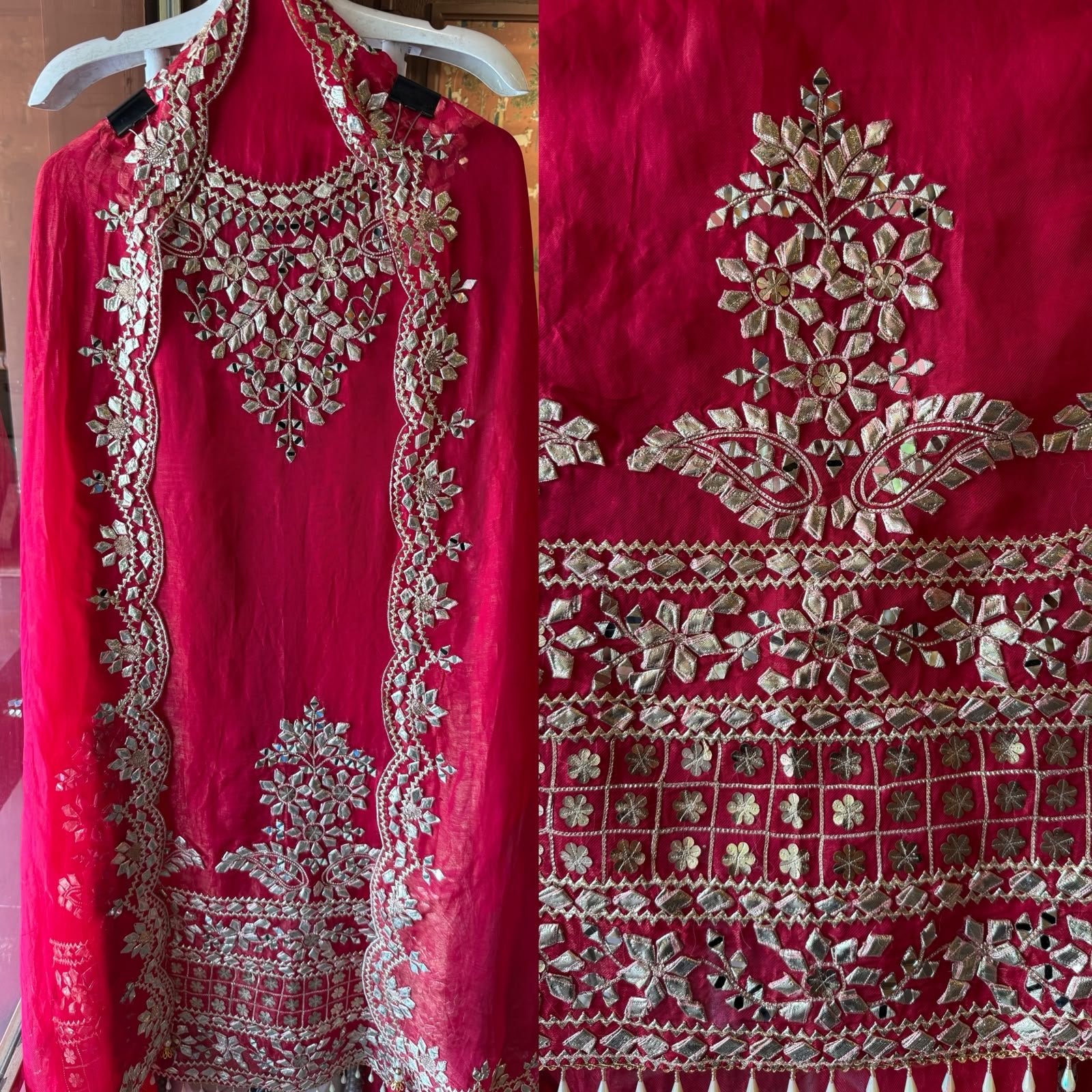 Ruby Red Mirror gotta Work Suit Set