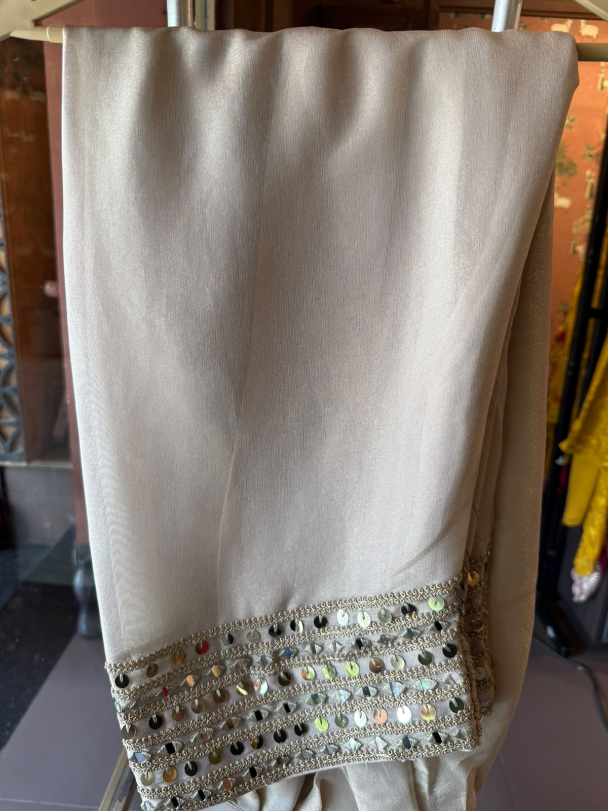Ivory Mirror Work and Sippi Suit Set