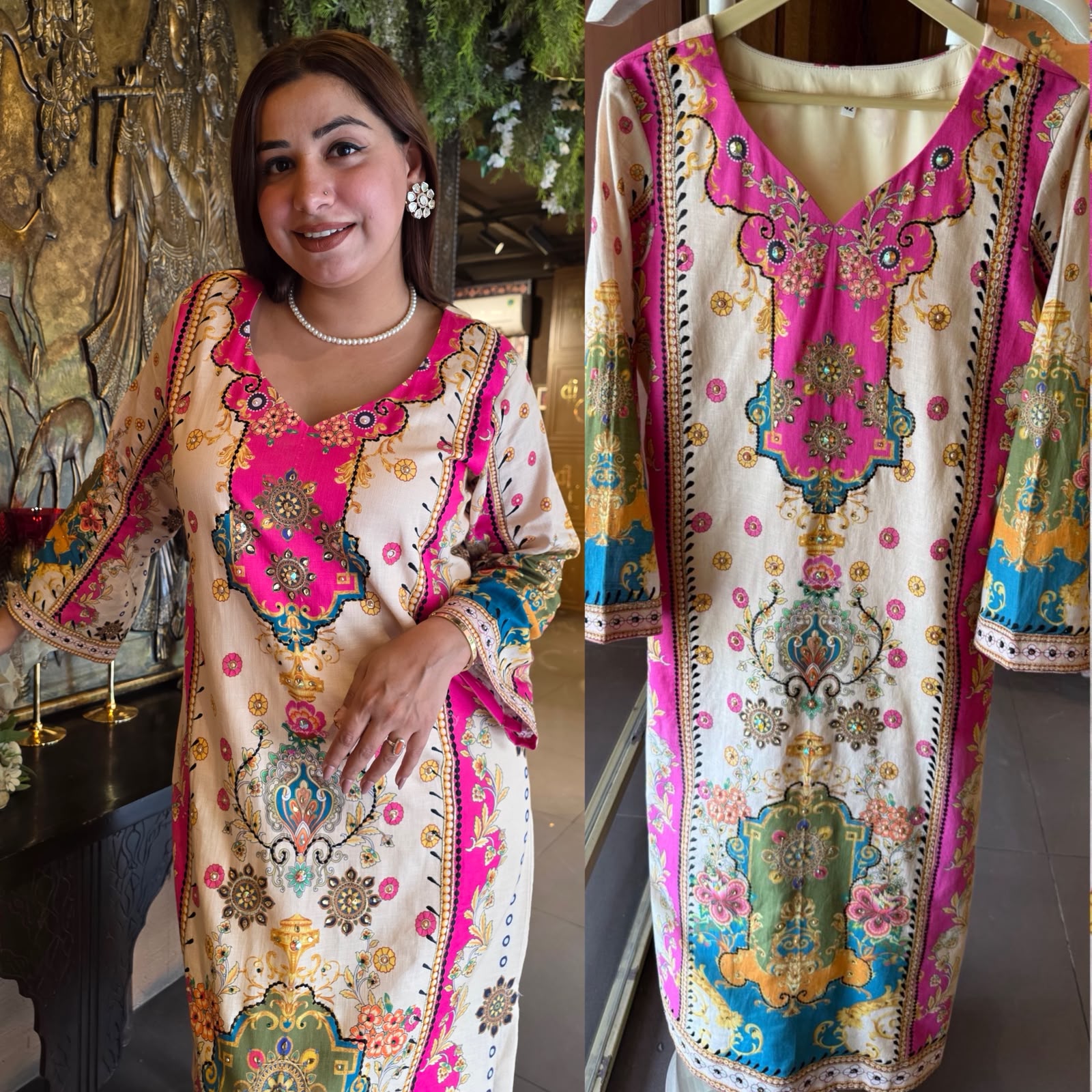 Fuchsia Royale Printed Kurta