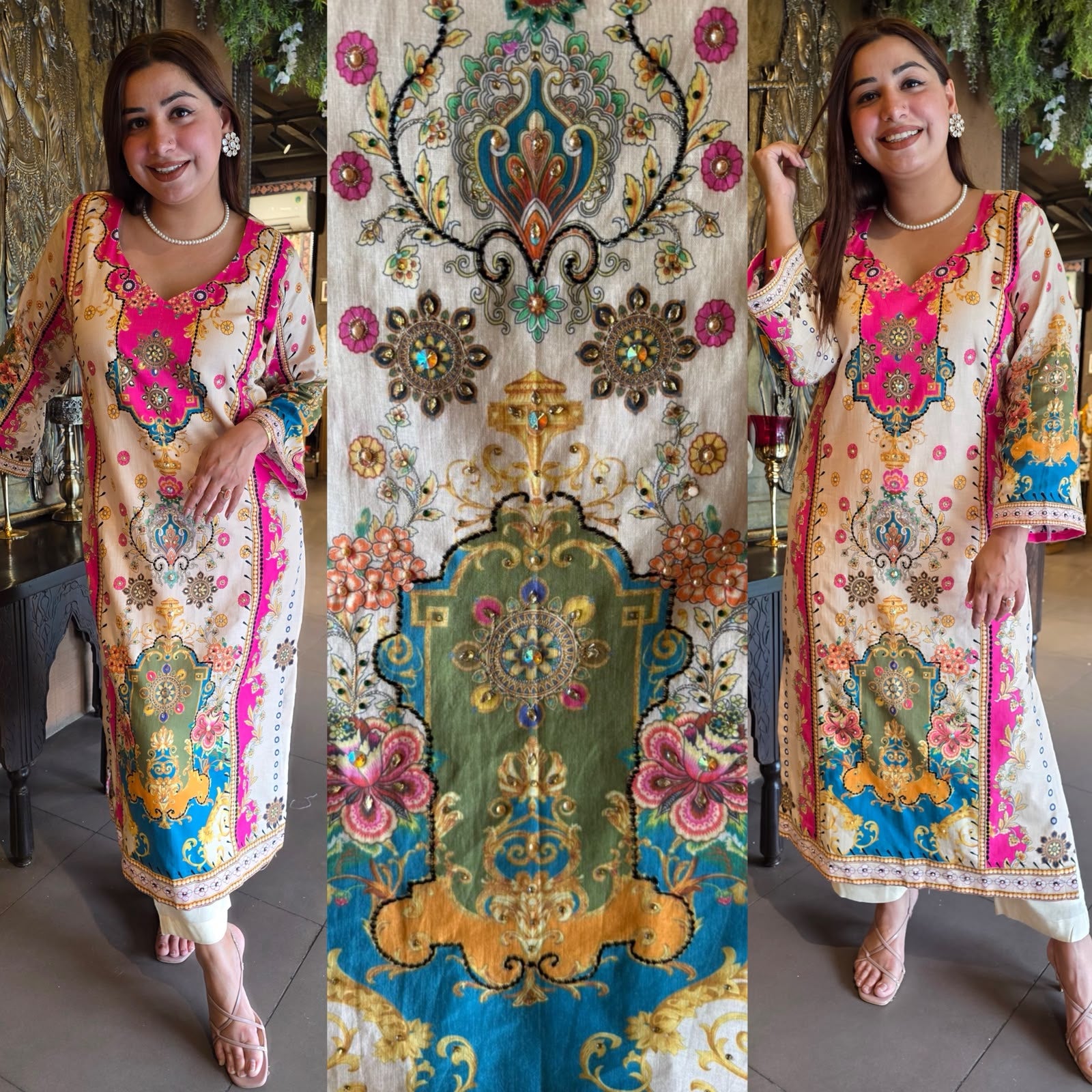 Fuchsia Royale Printed Kurta