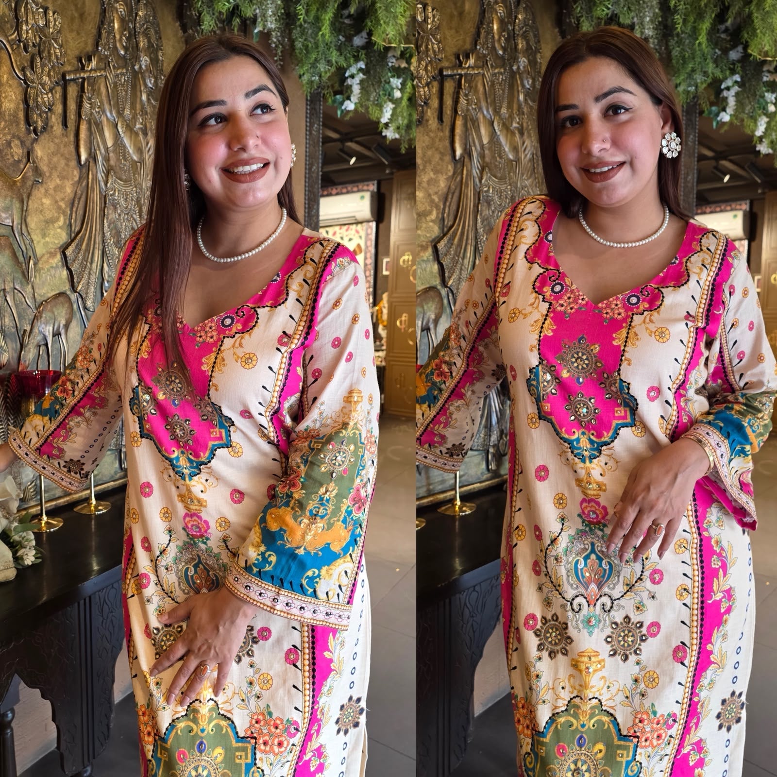 Fuchsia Royale Printed Kurta
