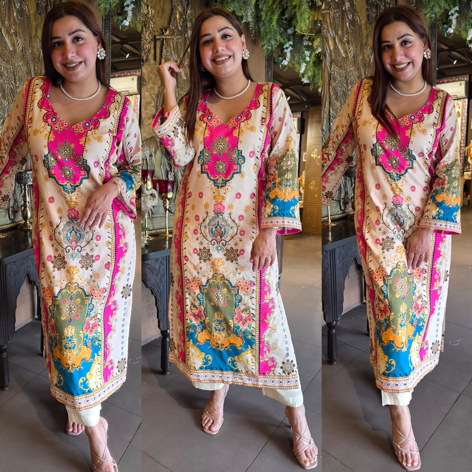 Fuchsia Royale Printed Kurta
