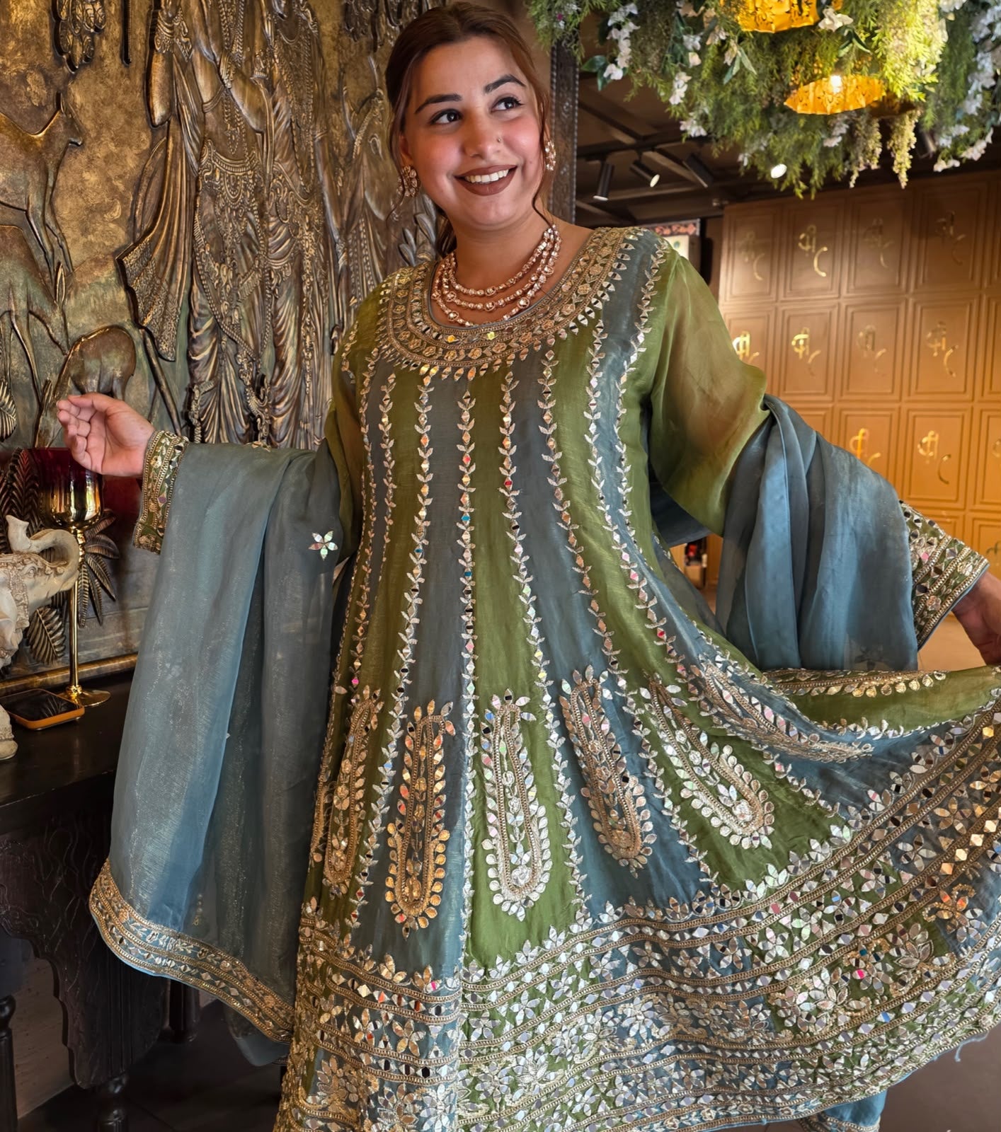 Premium Organza Anarkali set