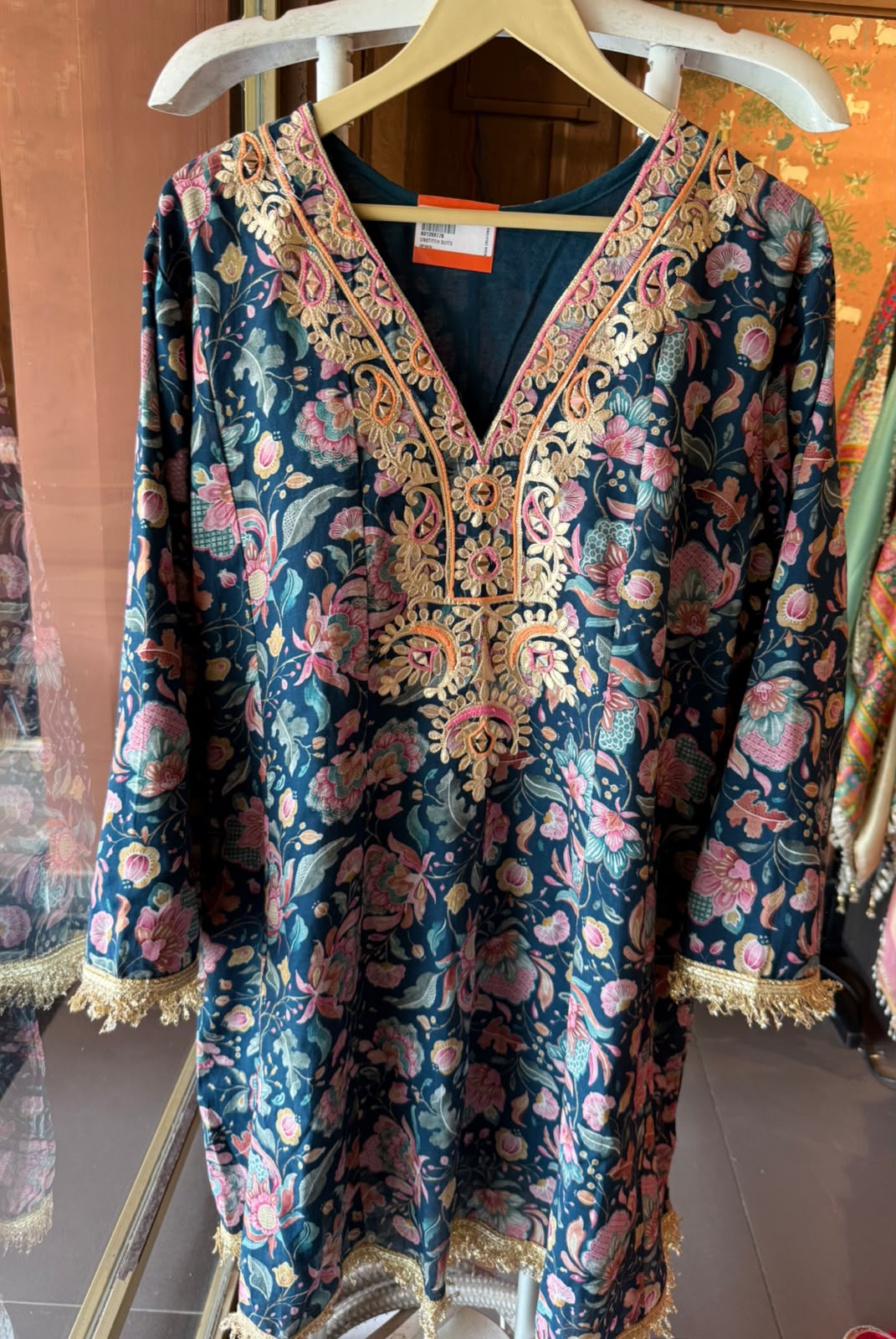 Mum cotton  Floral printed Farshi Set with Purse