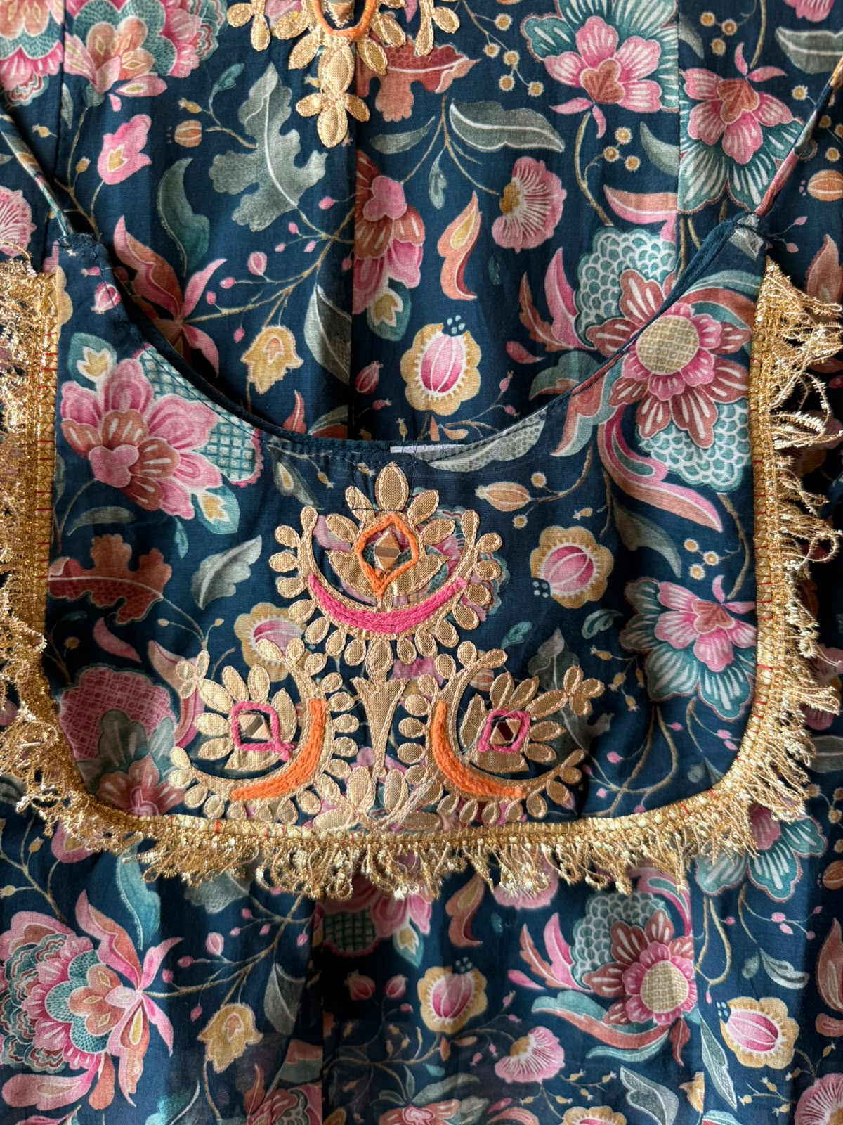 Mum cotton  Floral printed Farshi Set with Purse