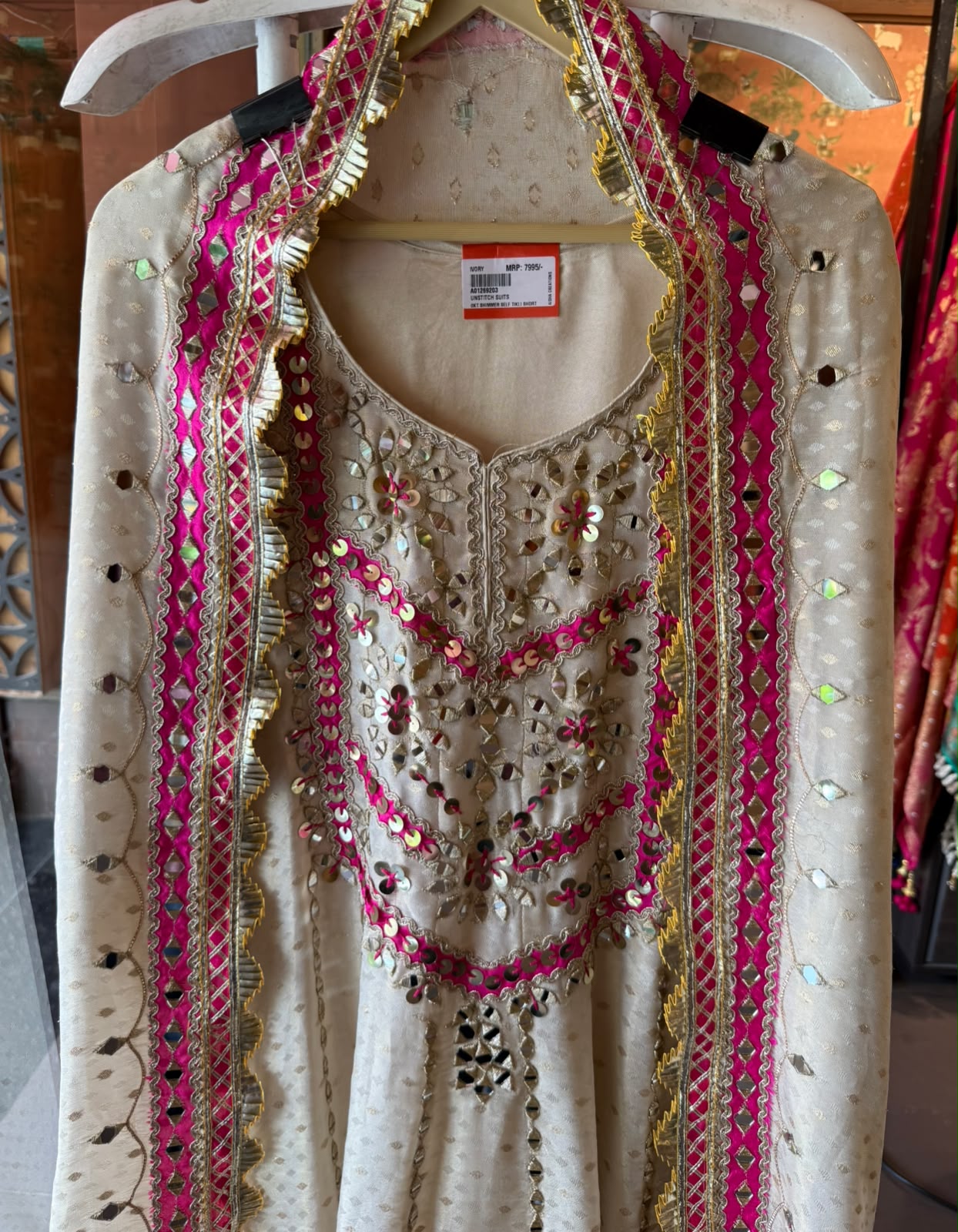 Mirror Work Festive Designer Anarkali Set