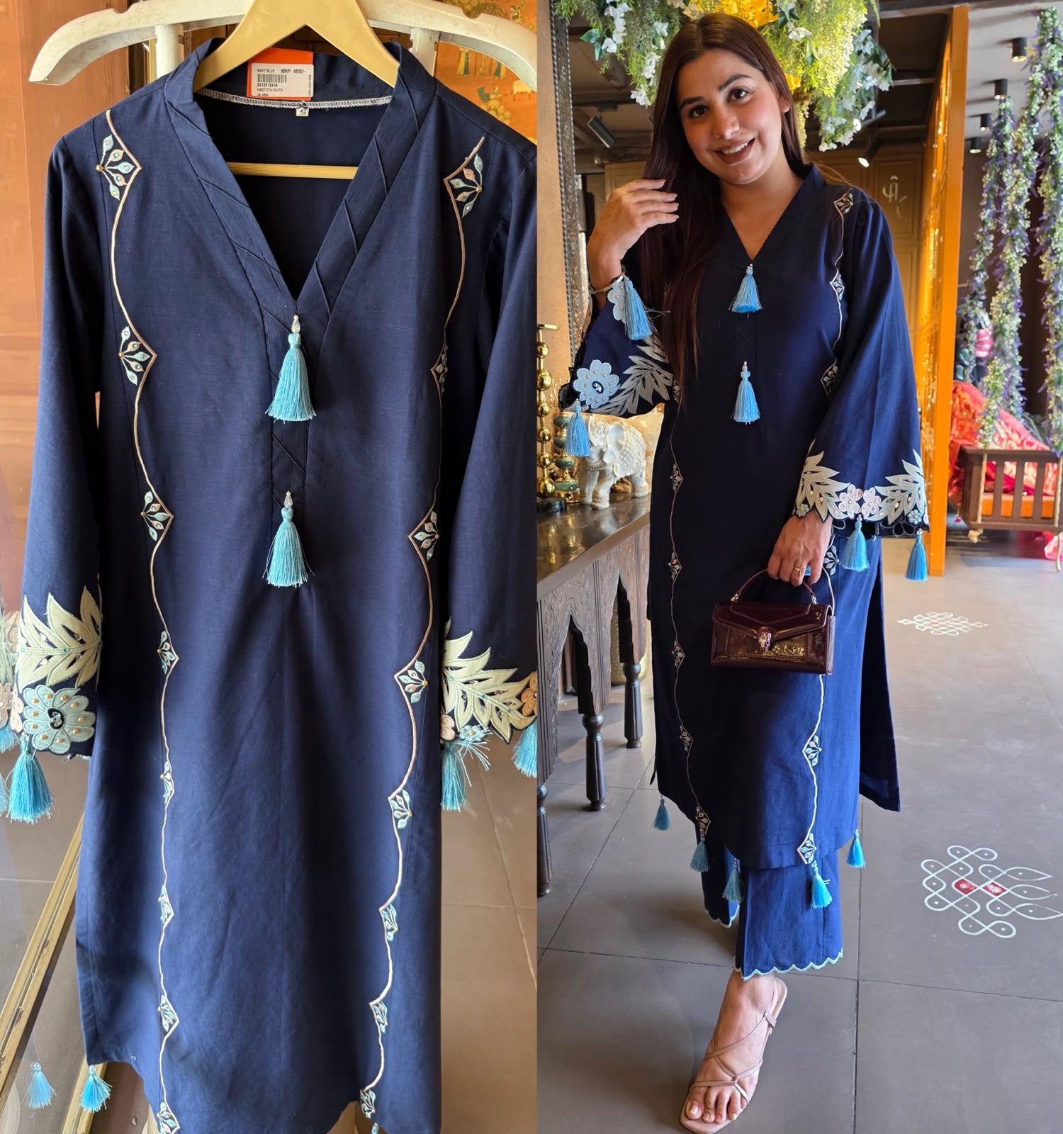 Navy Blue Designer Coord Set