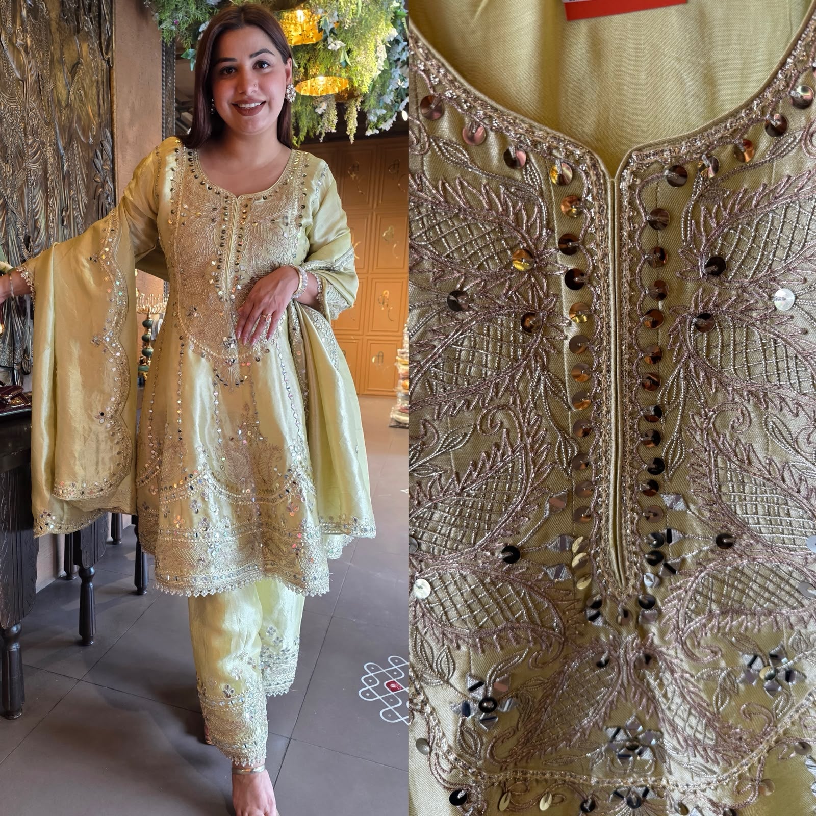 Mirror and Gotta Work Anarkali Suit Set