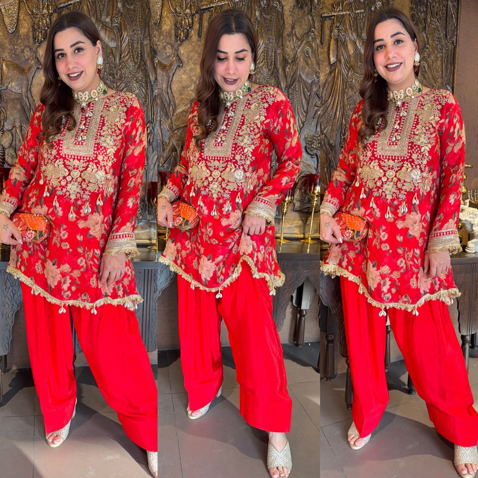 Traditional Indian with Farshi salwar