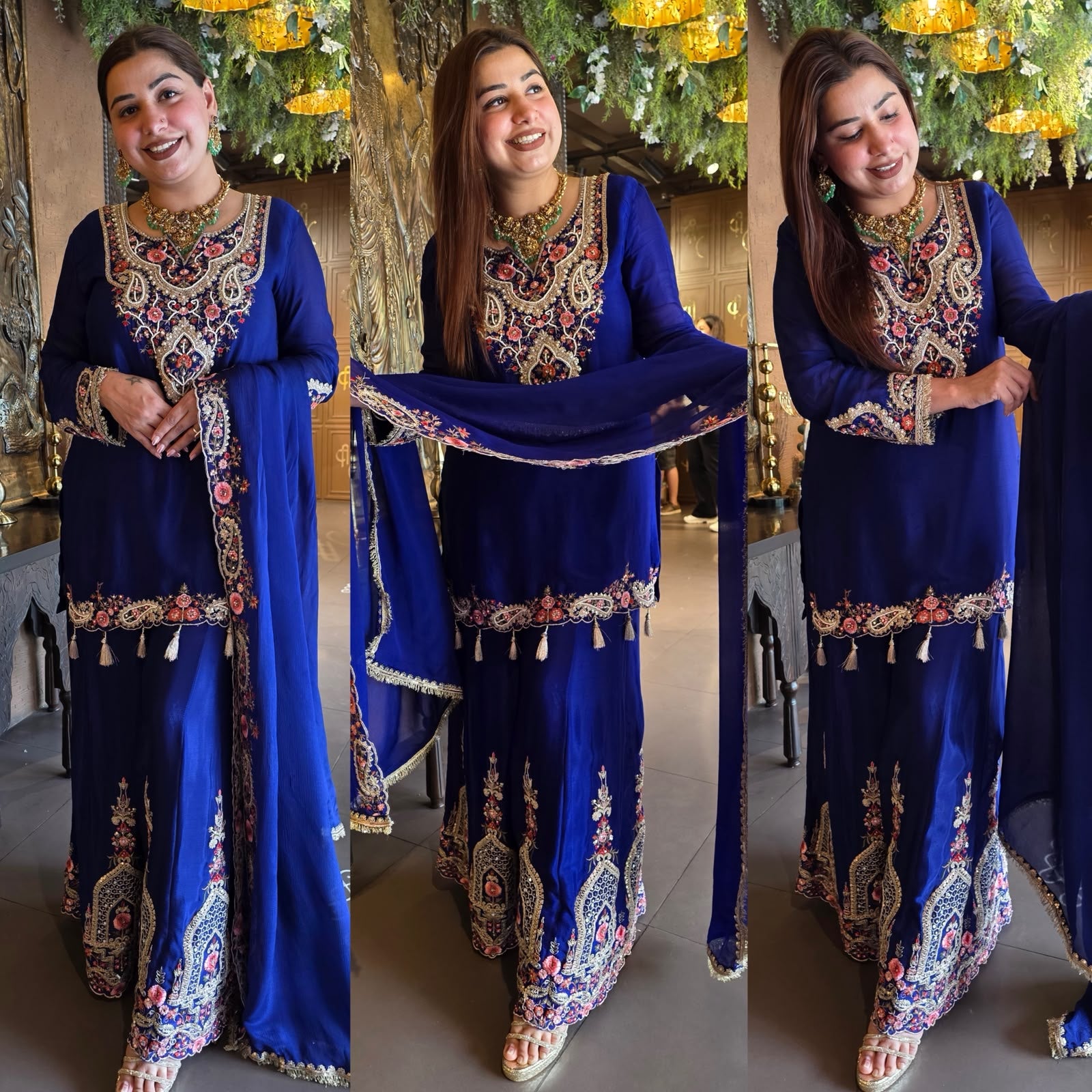 Embroidered Sharara designer Suit Set