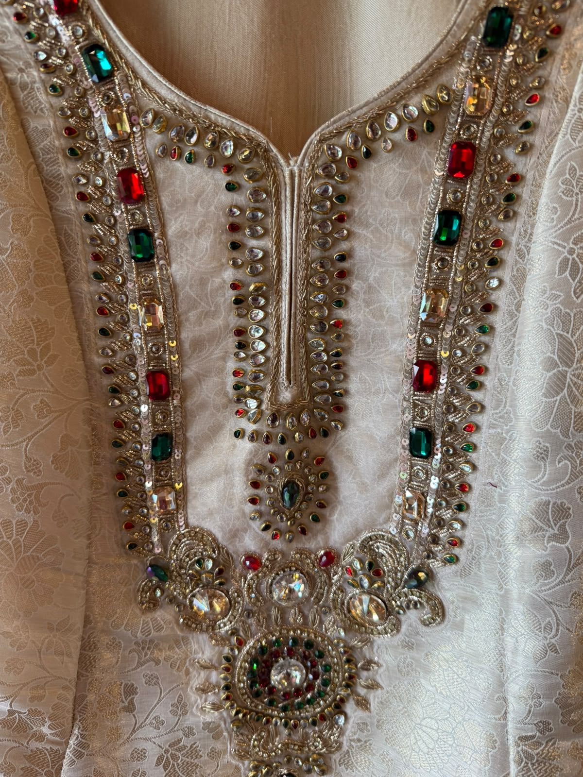 Ivory Heritage Brocade Suit Set