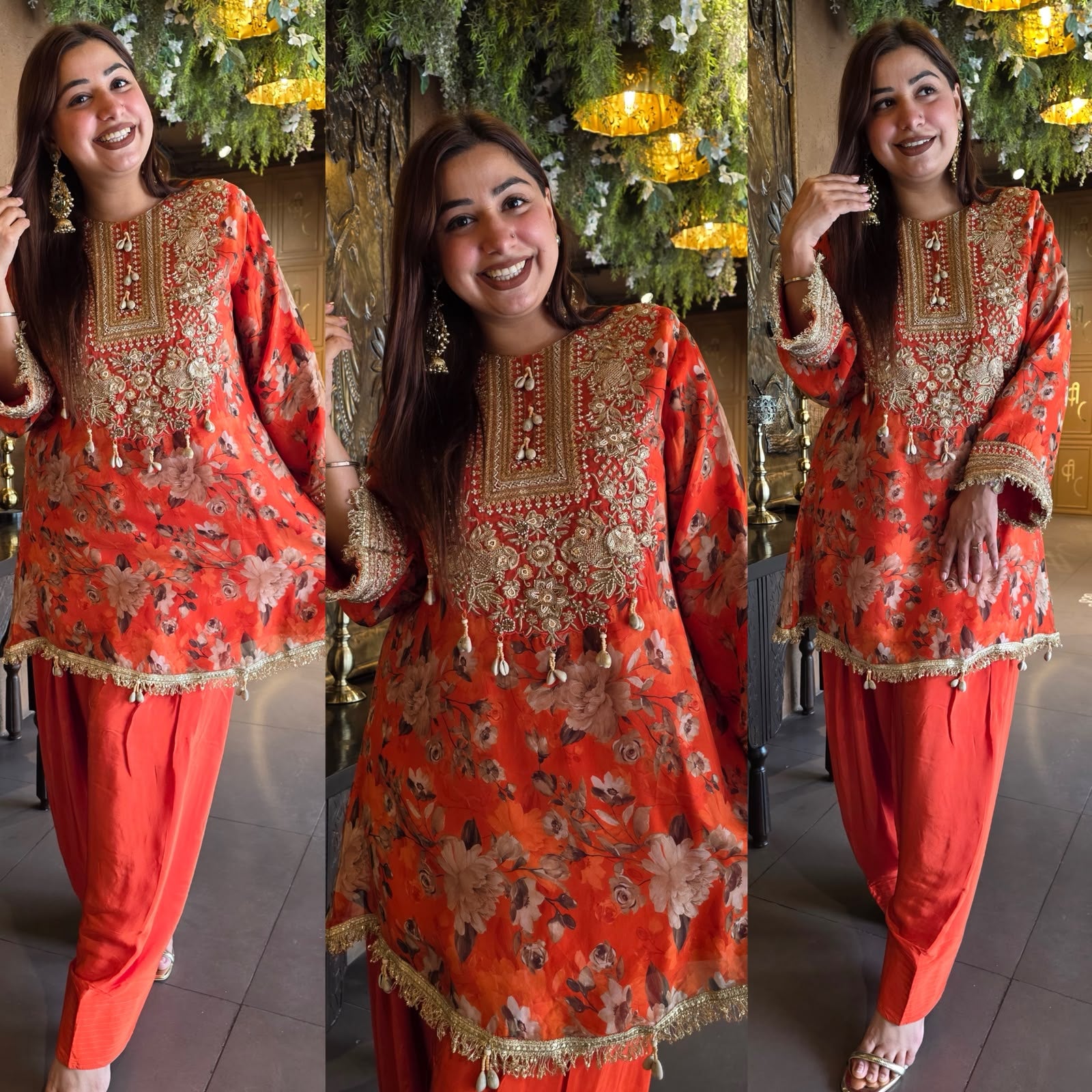Traditional Indian with Farshi salwar