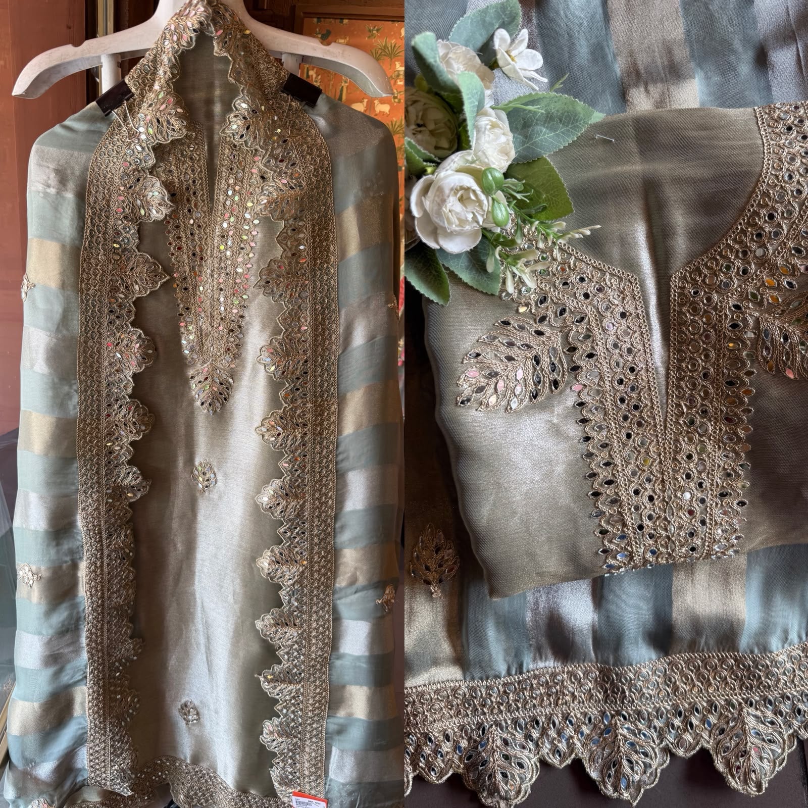 Elegant giraffe tissue Suit set