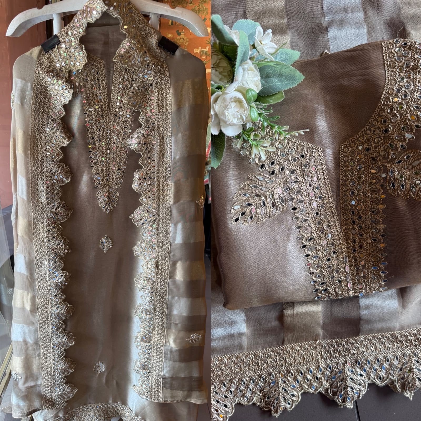 Elegant giraffe tissue Suit set