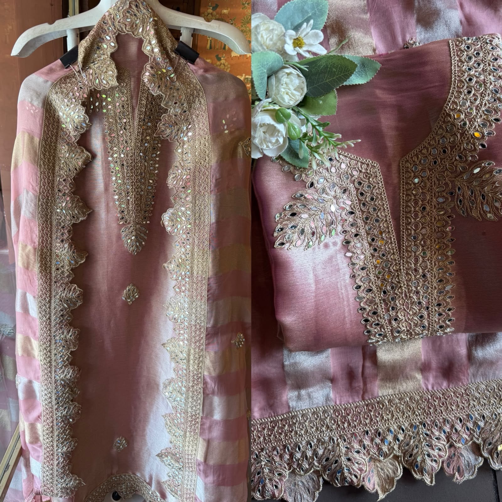 Elegant giraffe tissue Suit set