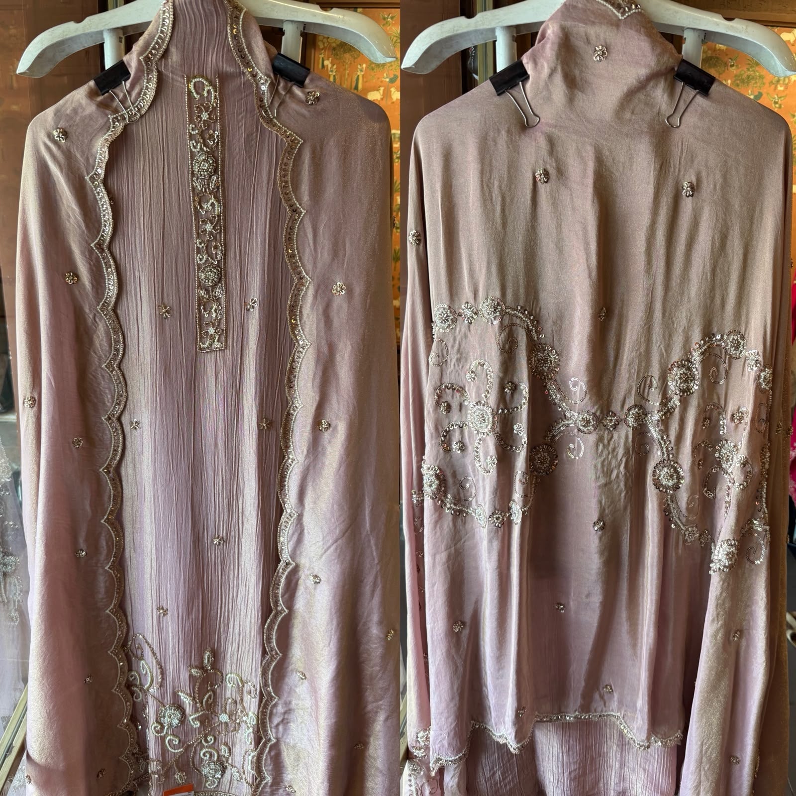 Premium crushed shimmer fabric unstitched suit