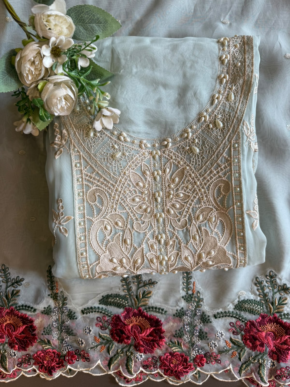 Organza Unstitched shirt