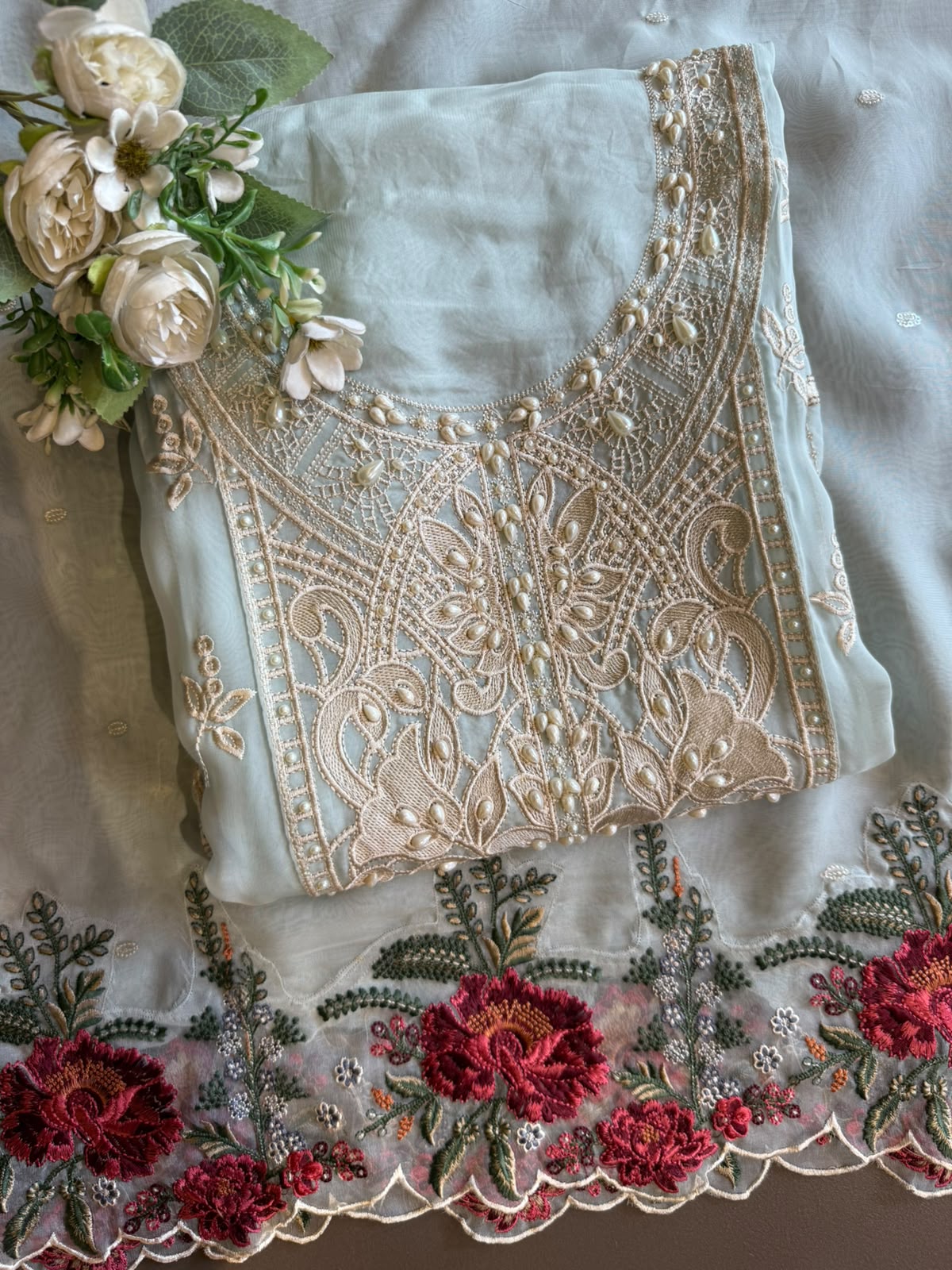 Organza Unstitched shirt