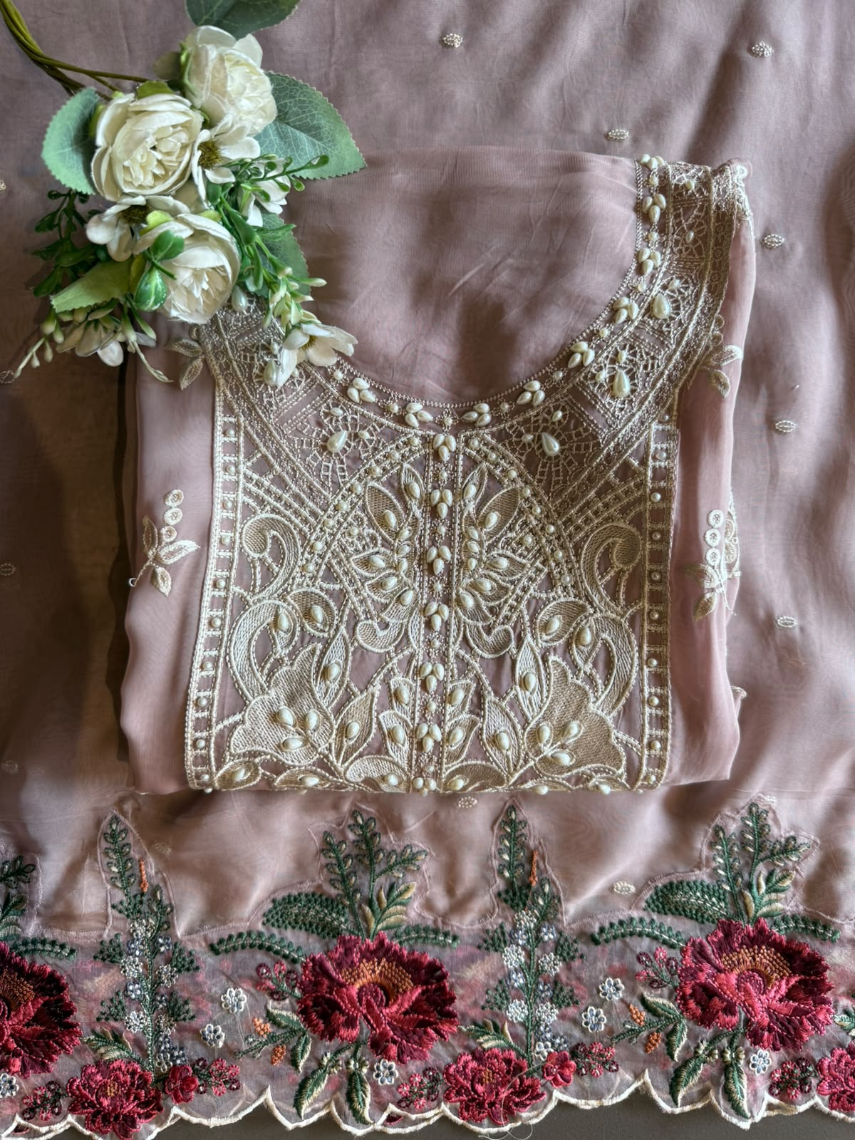 Organza Unstitched shirt