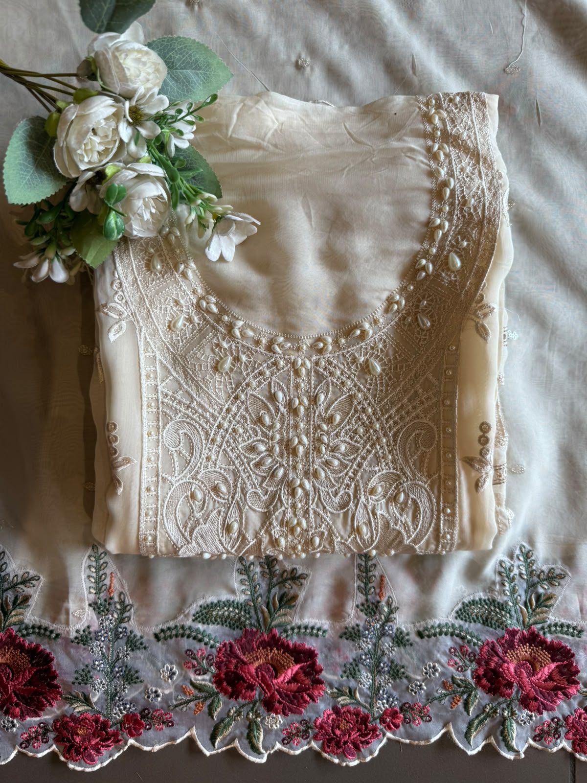 Organza Unstitched shirt