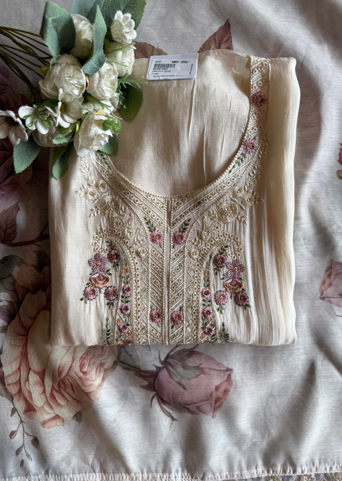 Mul chanderi Unstitched Suit set