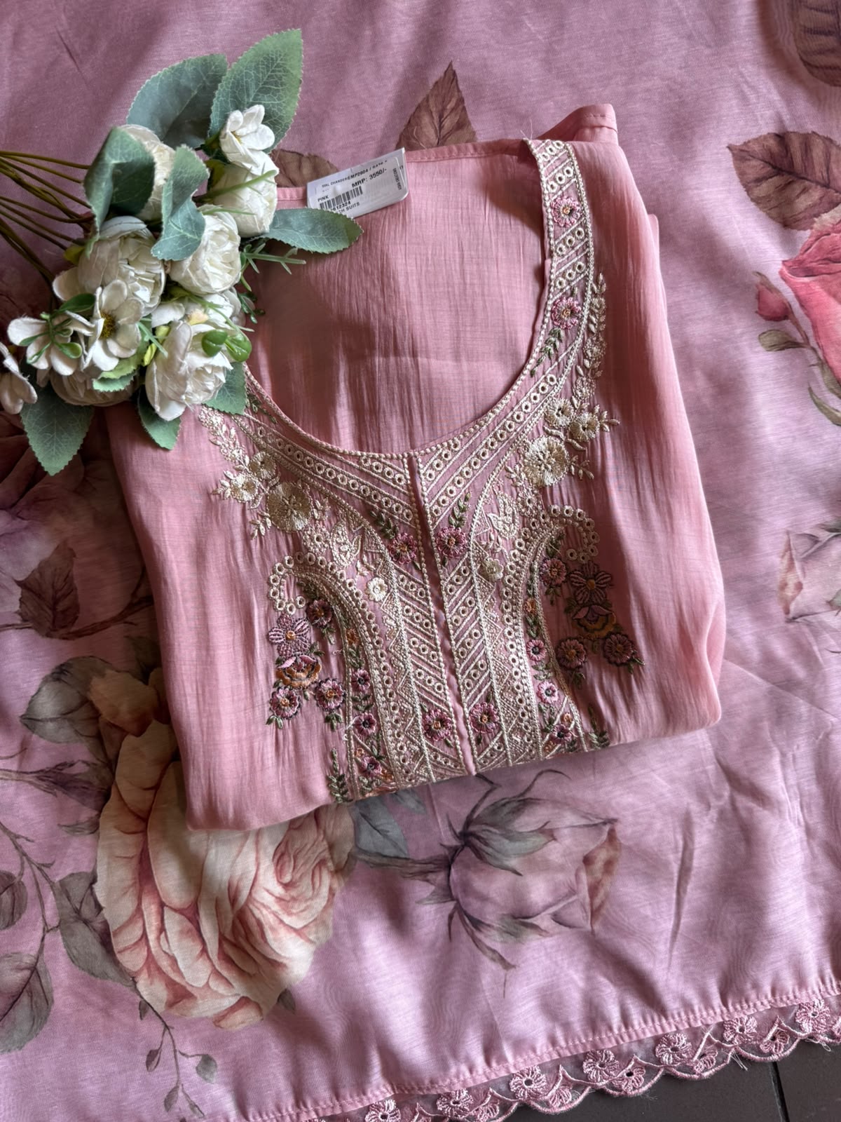 Mul chanderi Unstitched Suit set