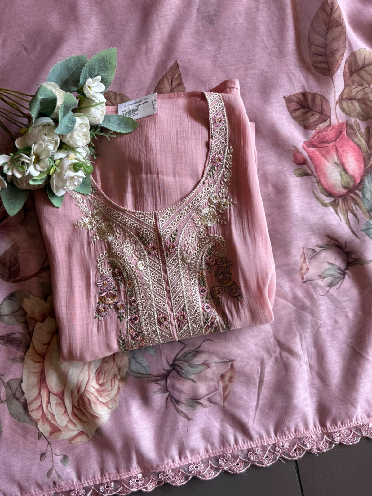Mul chanderi Unstitched Suit set