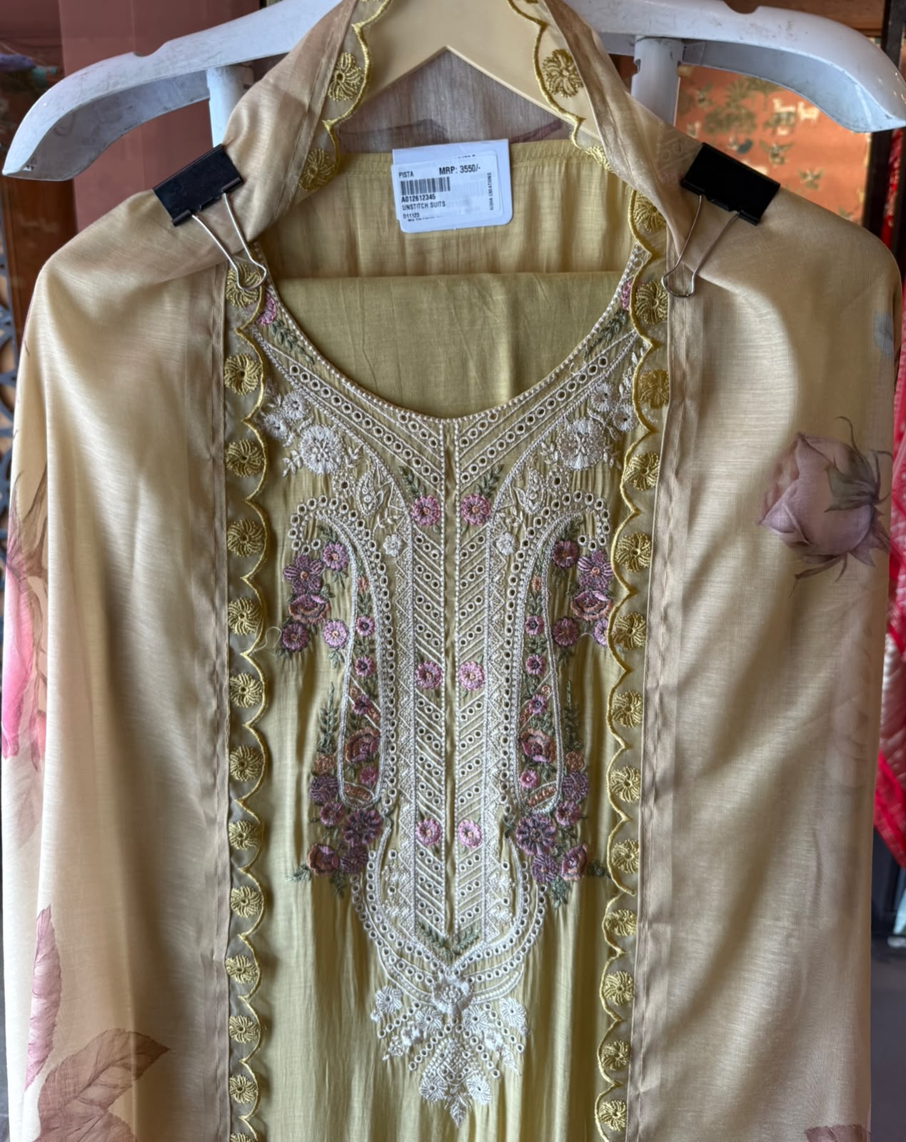 Mul chanderi Unstitched Suit set