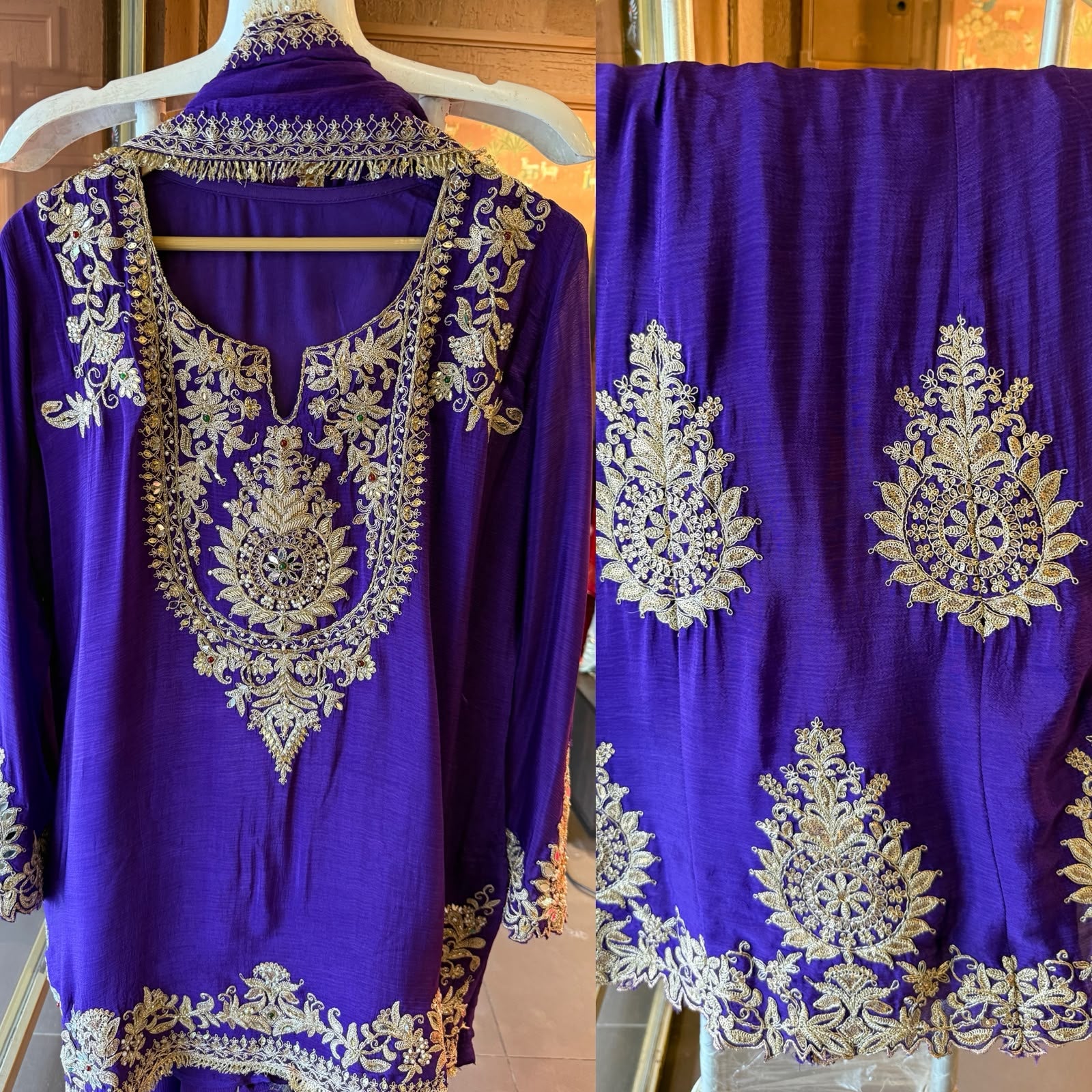 Embroidered designer Sharara set