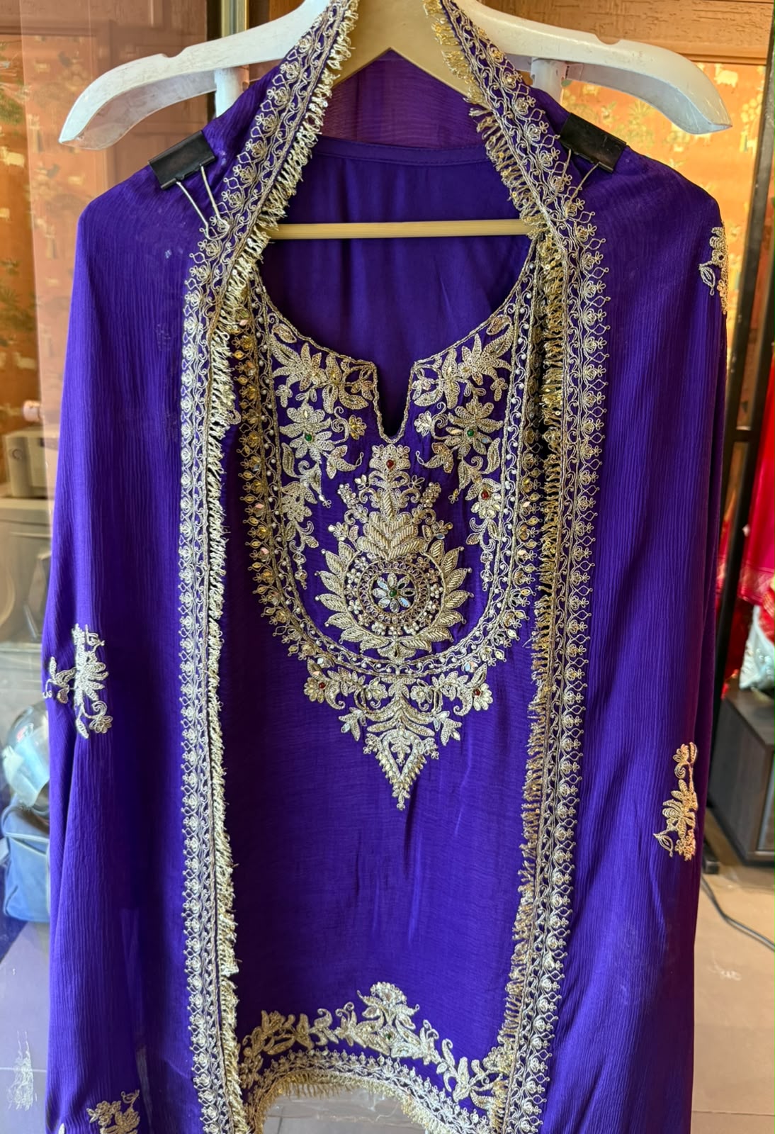 Embroidered designer Sharara set