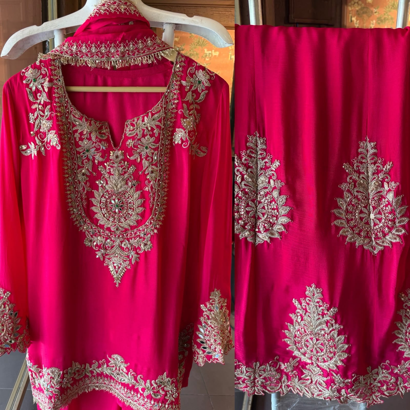 Embroidered designer Sharara set
