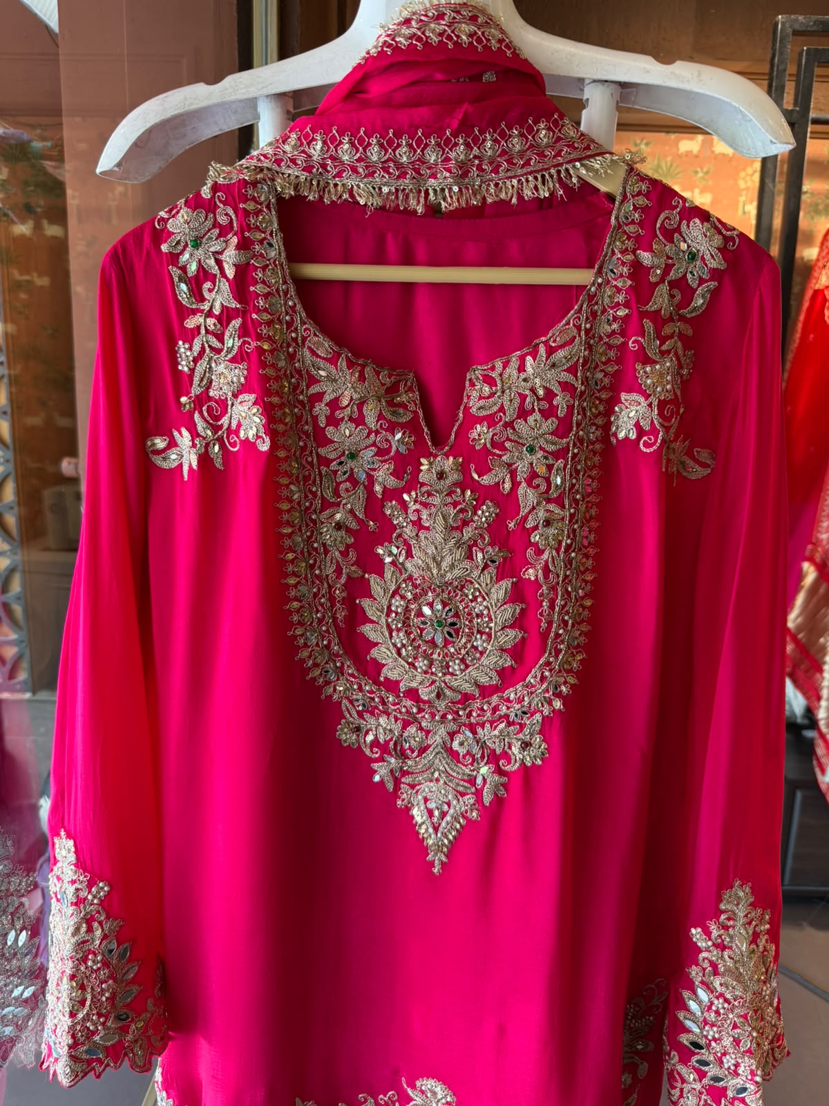 Embroidered designer Sharara set