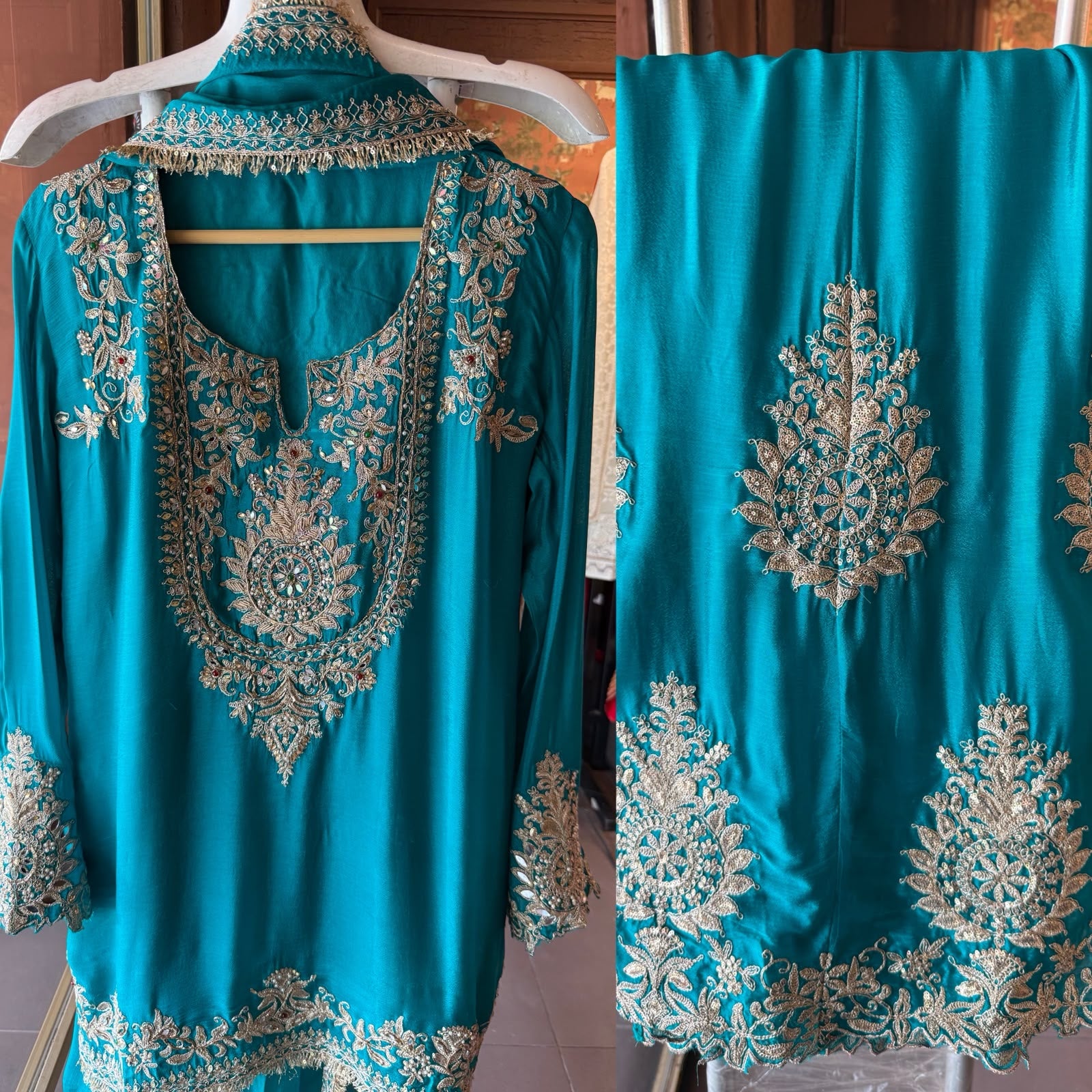 Embroidered designer Sharara set