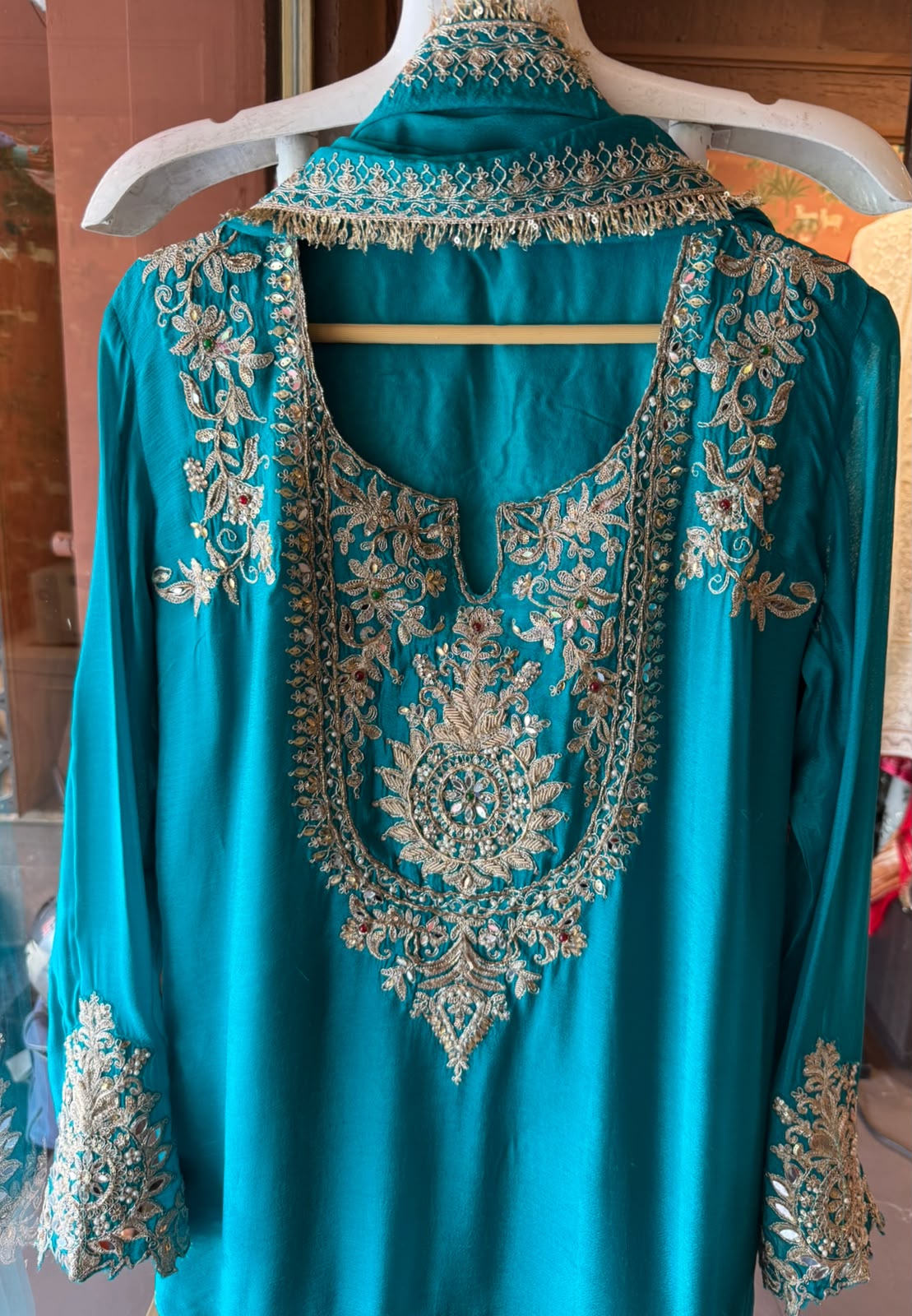 Embroidered designer Sharara set